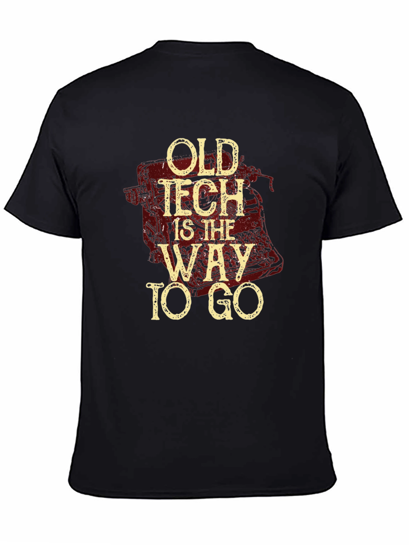 Black Old Tech is the Way to Go Graphic T-Shirt view 4