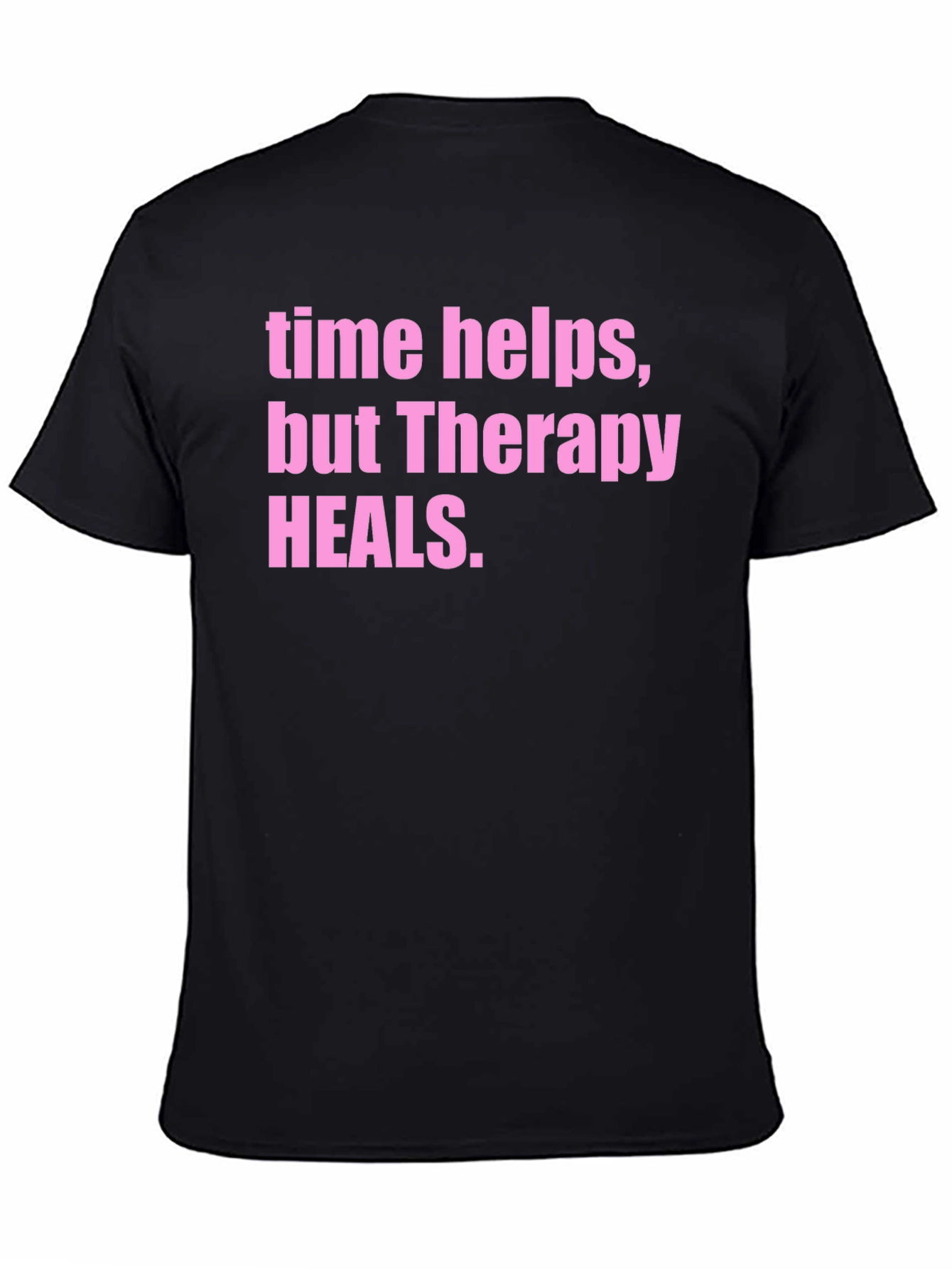 Black Therapy Heals Graphic Tee - Black view 4