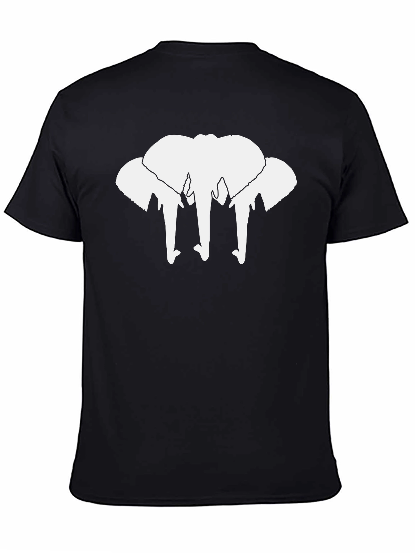 Black Elephant Silhouette Graphic Tee - Black view 4