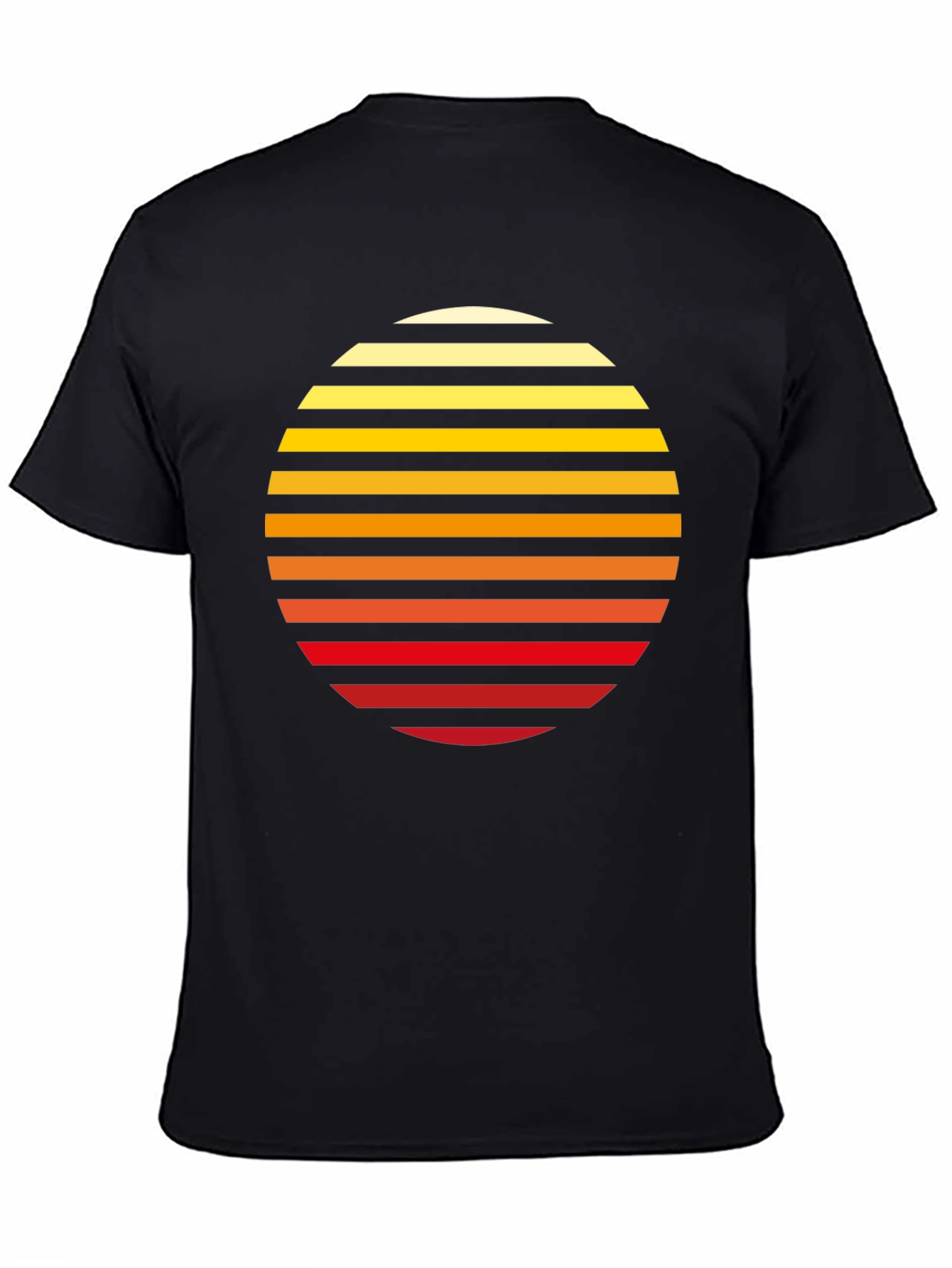 Black Retro Sunset Graphic Tee - Black Cotton Blend view 4