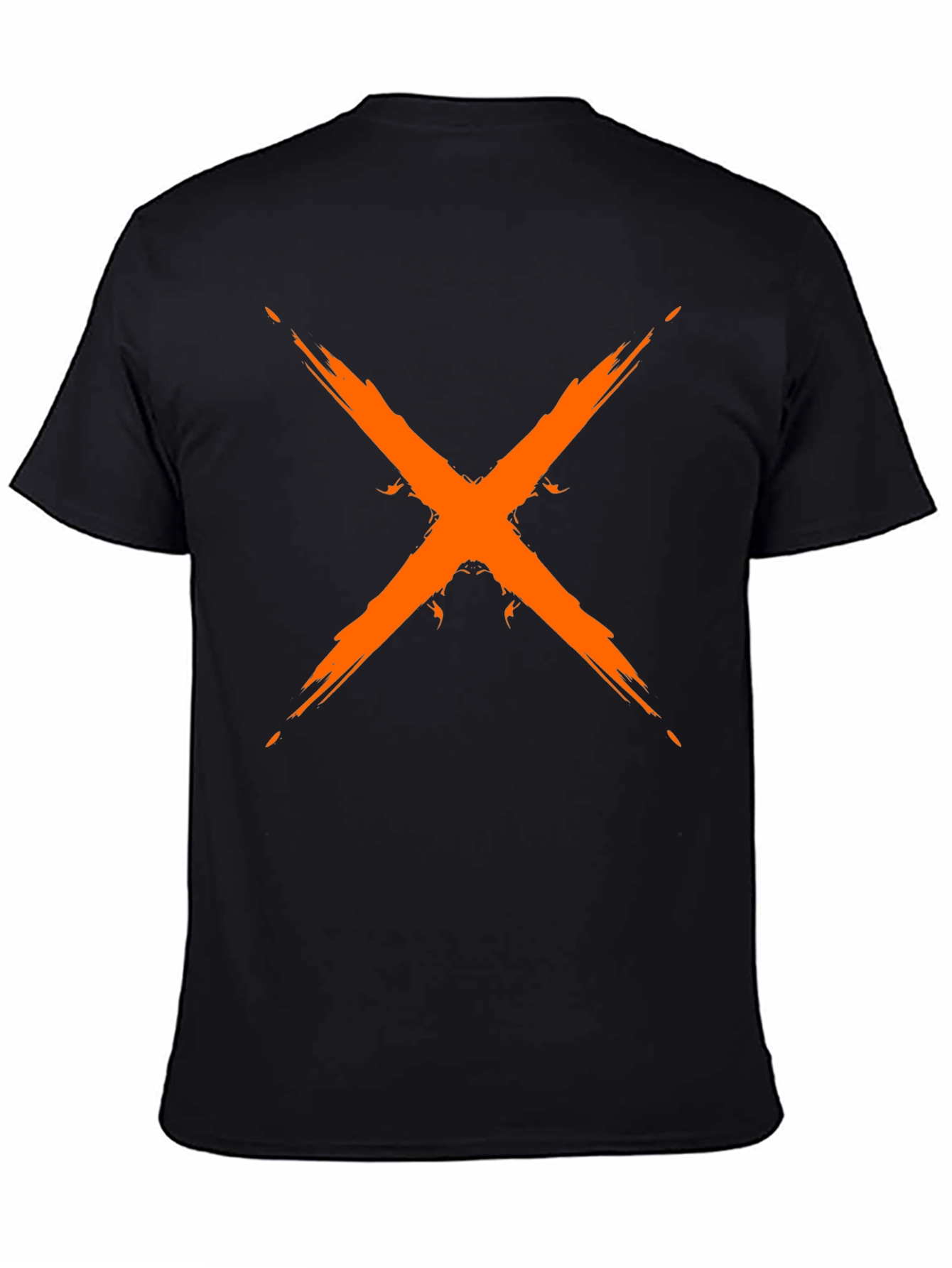Black Edgy X Graphic Tee - Black Cotton Blend view 4