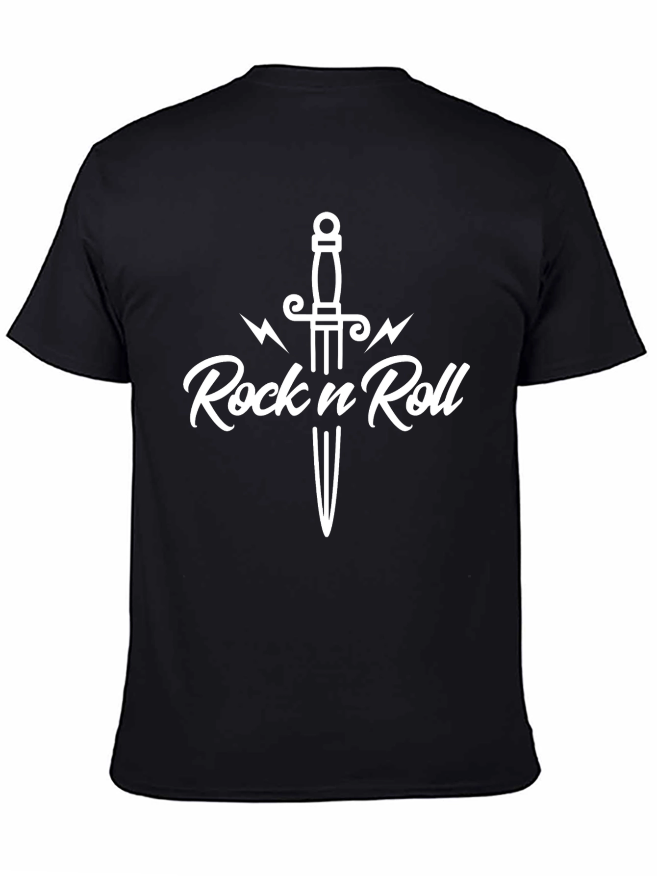 Black Rock n Roll Sword Graphic T-Shirt view 4