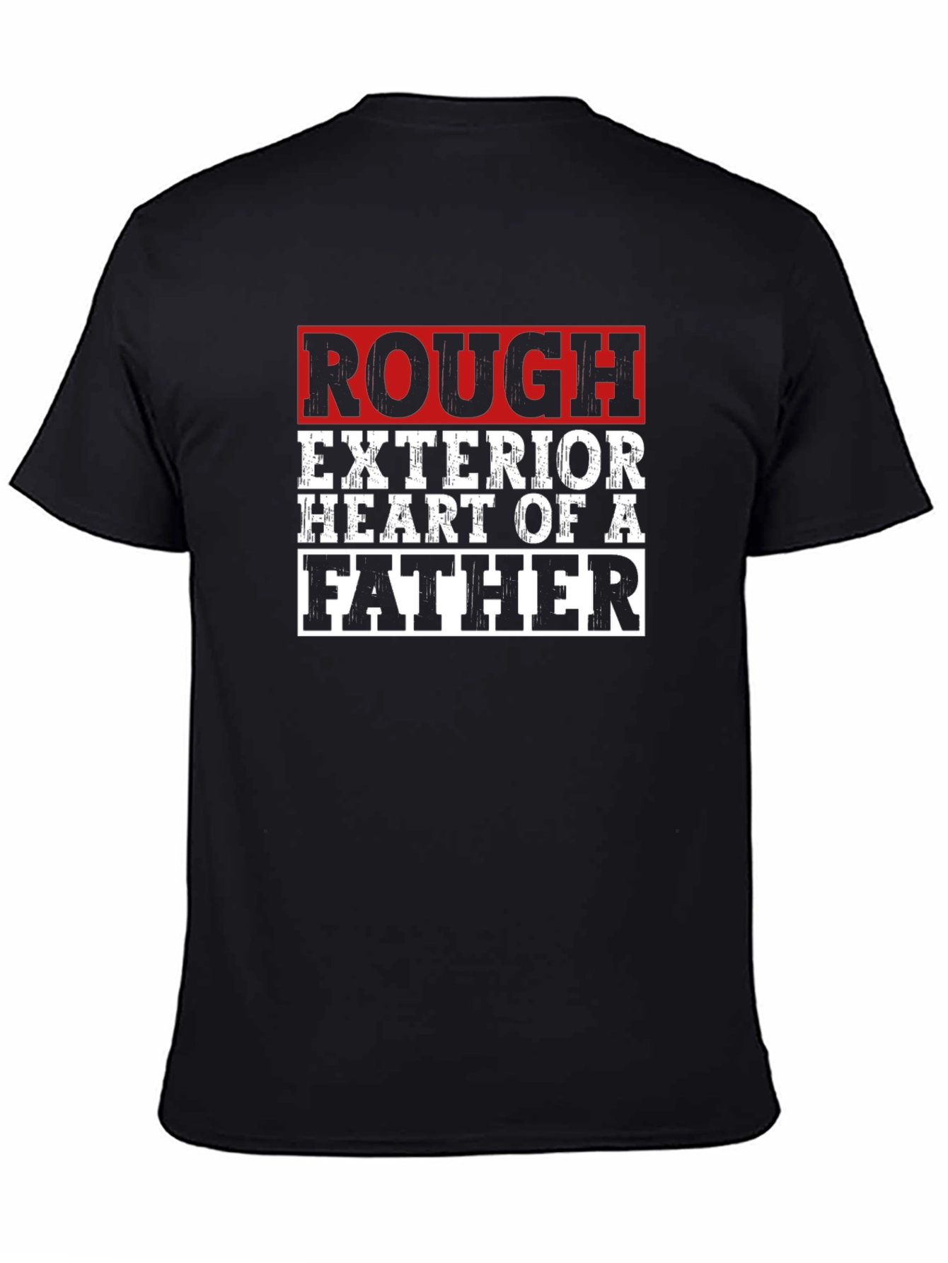Black Rough Exterior Heart of a Father Graphic T-Shirt view 4