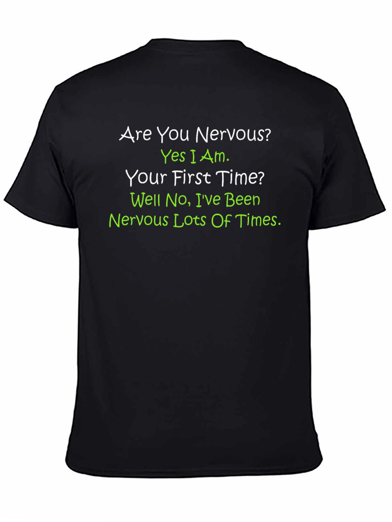 Black Nervous T-Shirt - Funny Sarcastic Graphic Tee view 4