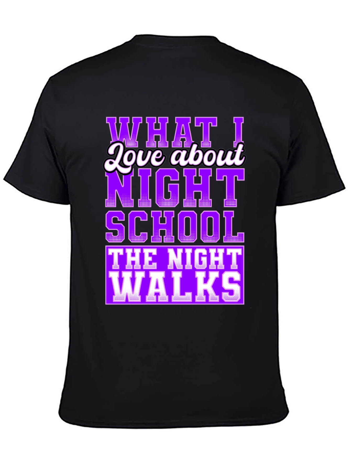 Black Night School Graphic T-Shirt - Humorous Tee view 4