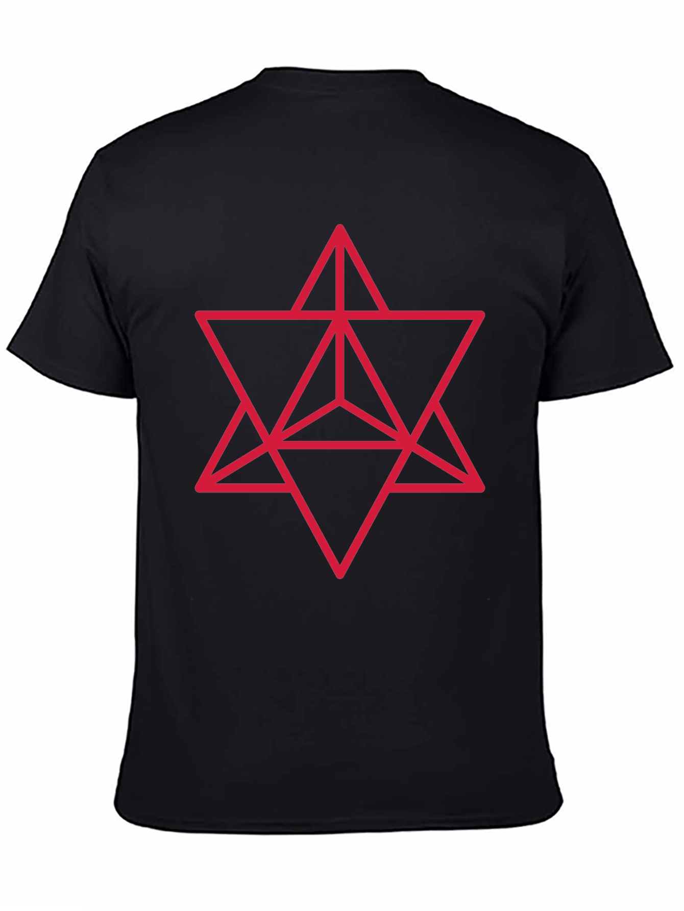 Black Geometric Merkaba Star T-Shirt view 4