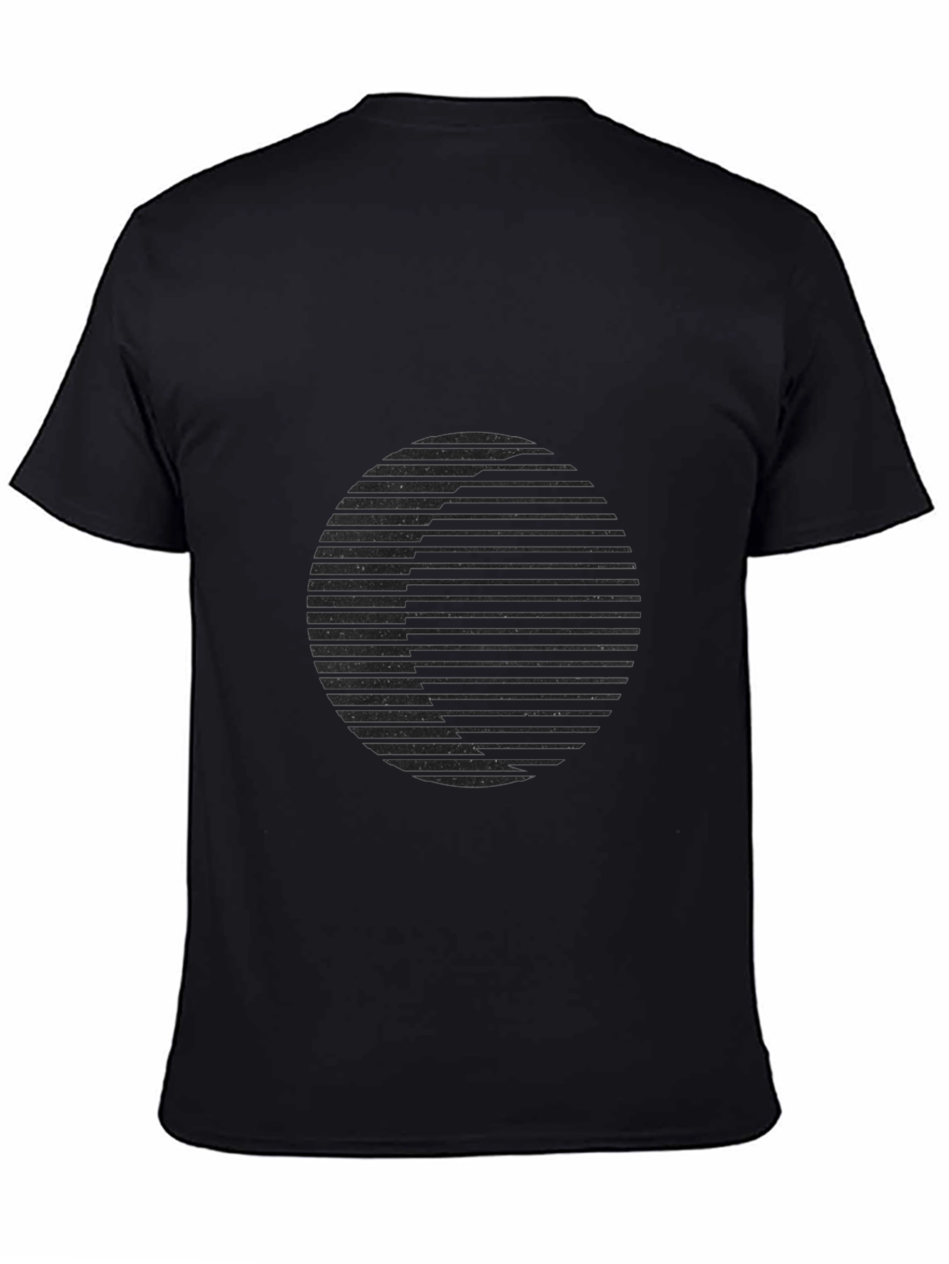 Black Abstract Circle Graphic Tee - Black Cotton Blend view 4