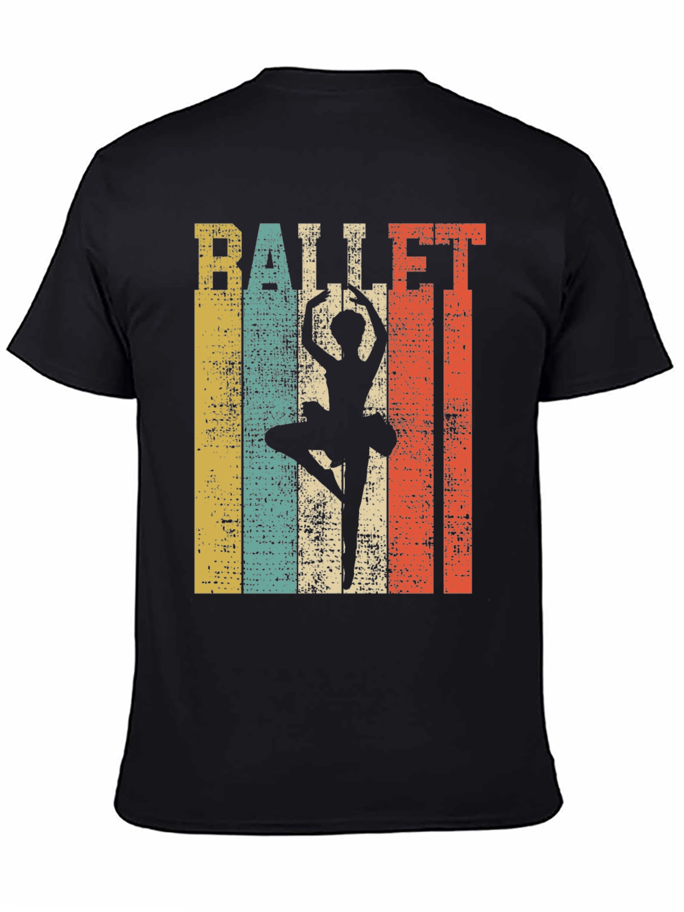 Black Ballet Dancer Retro Style Graphic Tee view 4
