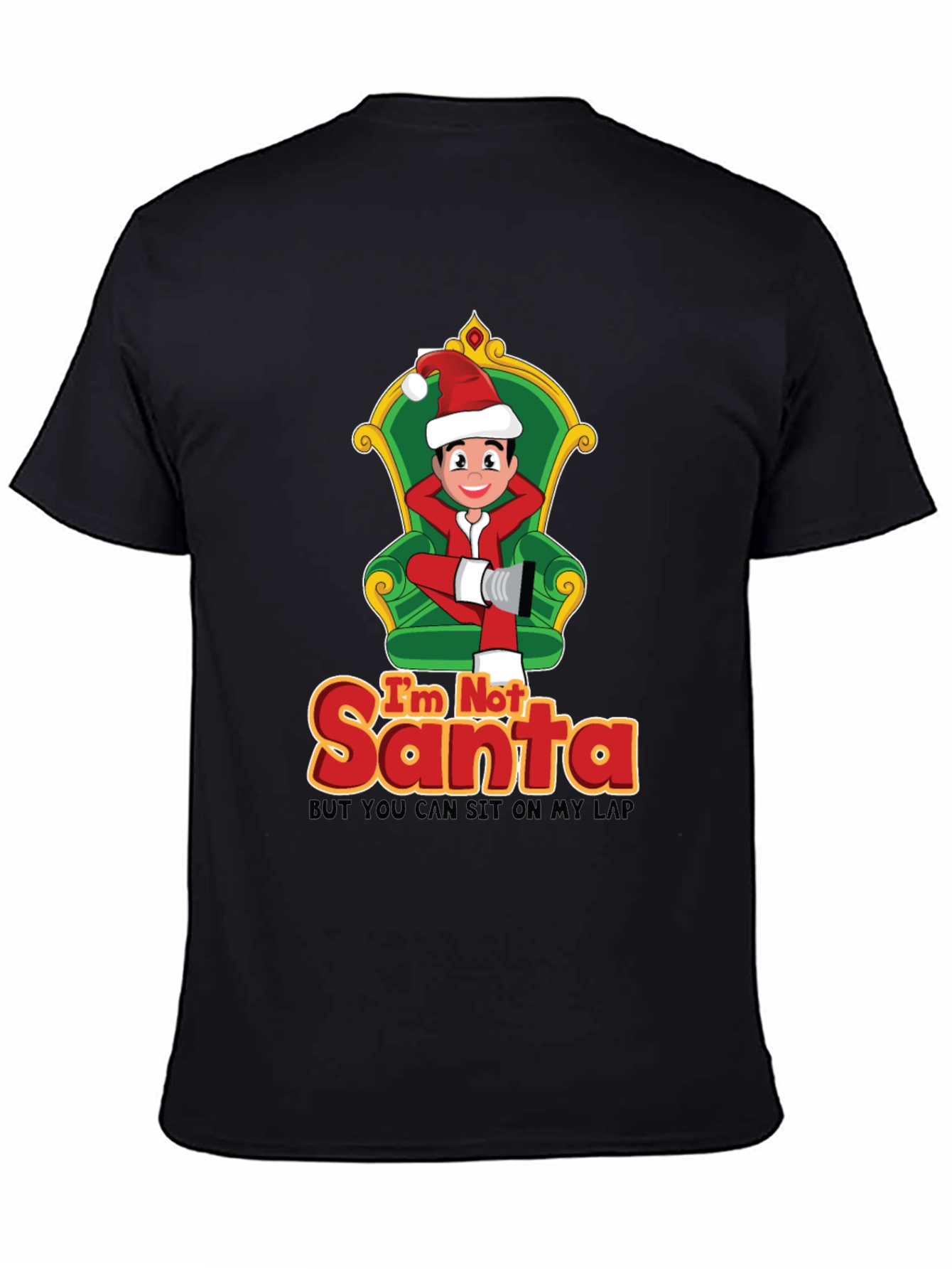 Black Funny Christmas T-Shirt: I'm Not Santa view 4