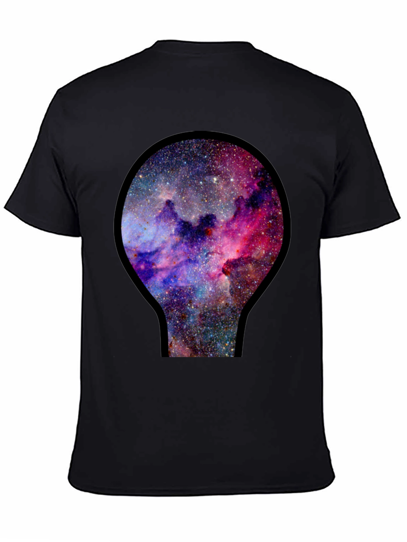 Black Galaxy Nebula Print Black T-Shirt view 4