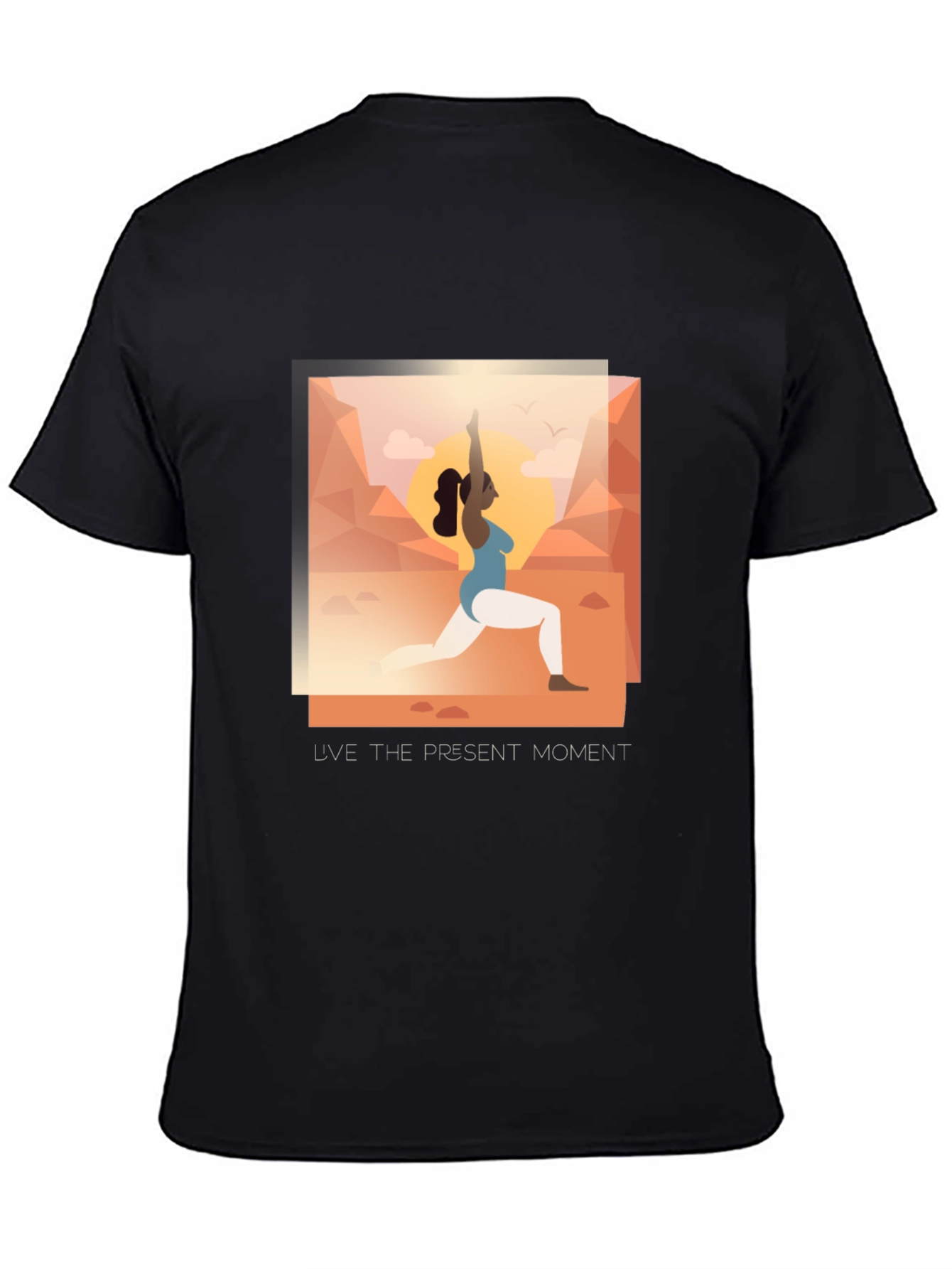 Black Yoga Present Moment Graphic Tee - Unisex view 4