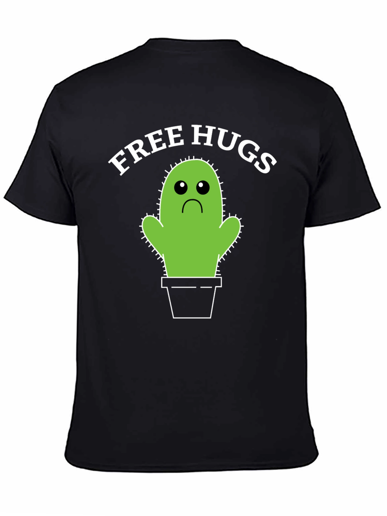Black Free Hugs Cactus T-Shirt view 4