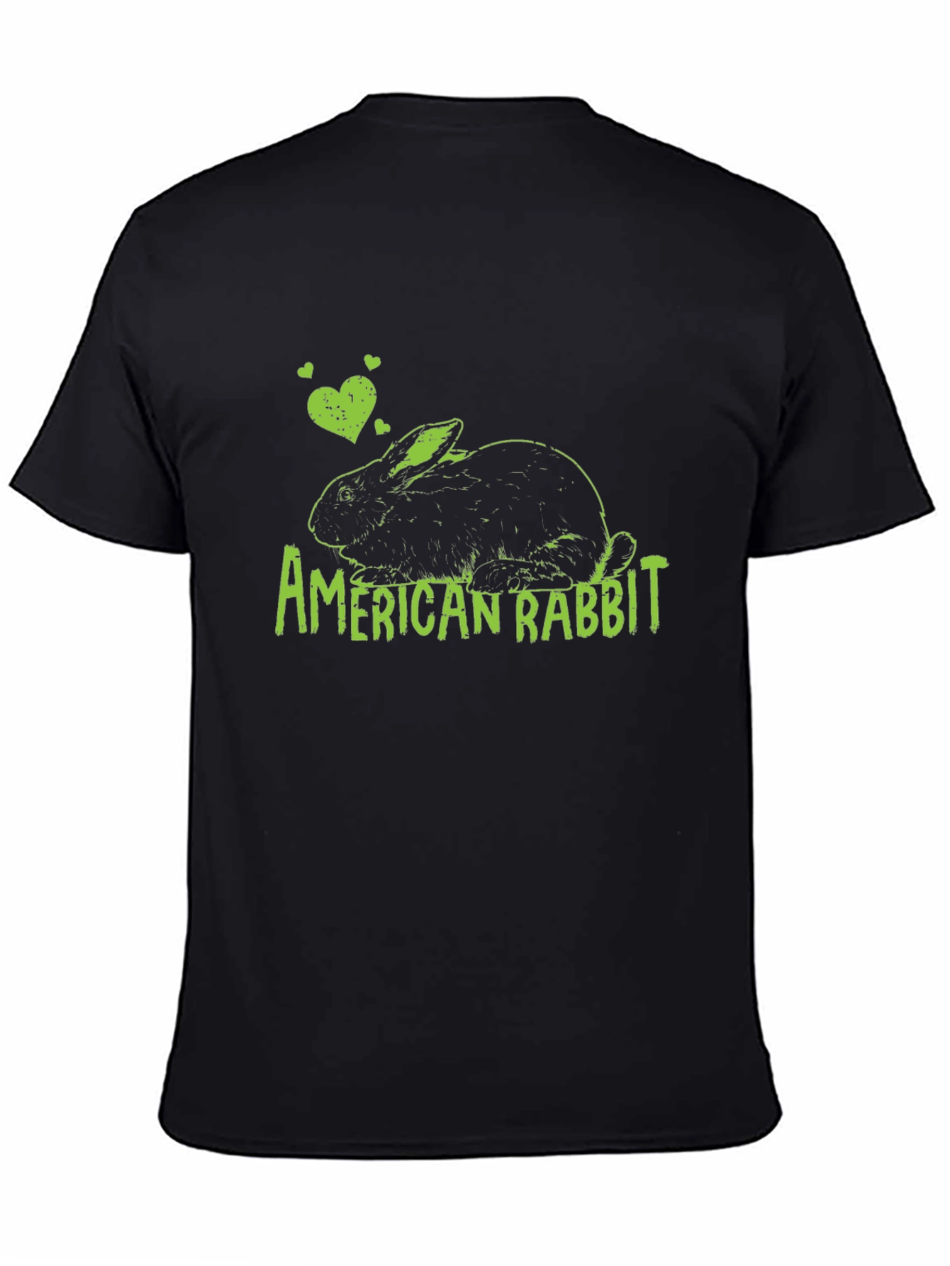 Black American Rabbit Graphic T-Shirt view 4