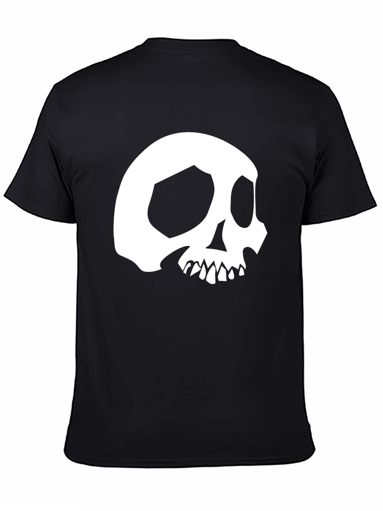 Black Skull Graphic Tee - Black Cotton Short Sleeve view 4