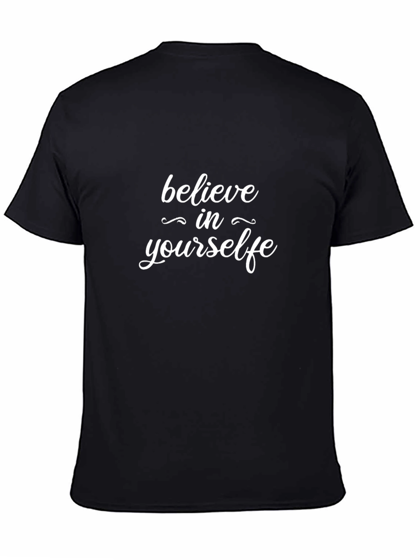 Black Believe in Yourself Graphic T-Shirt - Black Casual Tee view 4