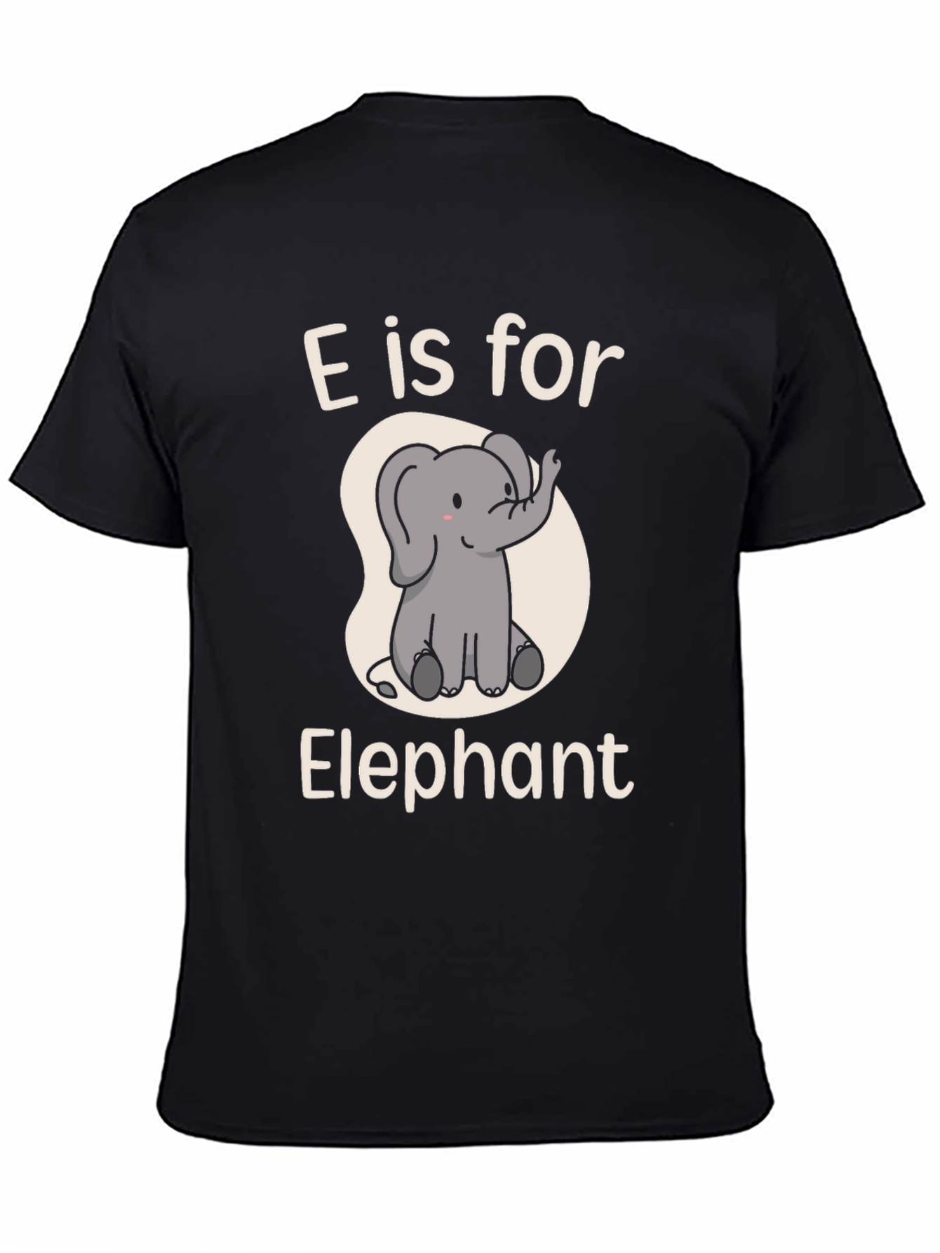 Black E is for Elephant T-Shirt view 4