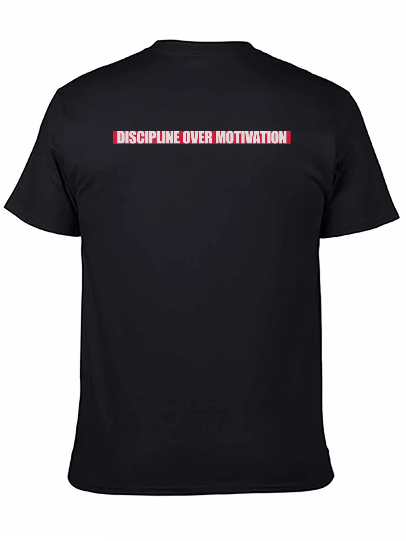 Black Discipline Over Motivation Graphic Tee - Premium Black T-Shirt view 4