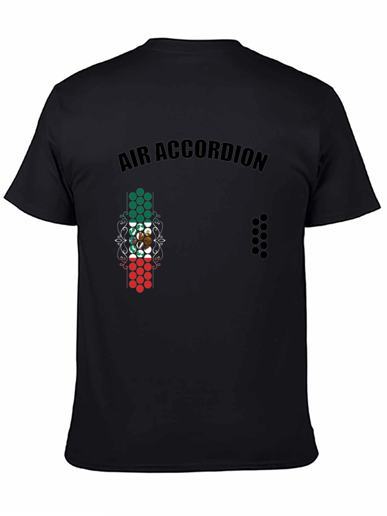 Black Air Accordion Graphic Tee - Funny Mexican Flag Style T-Shirt view 4