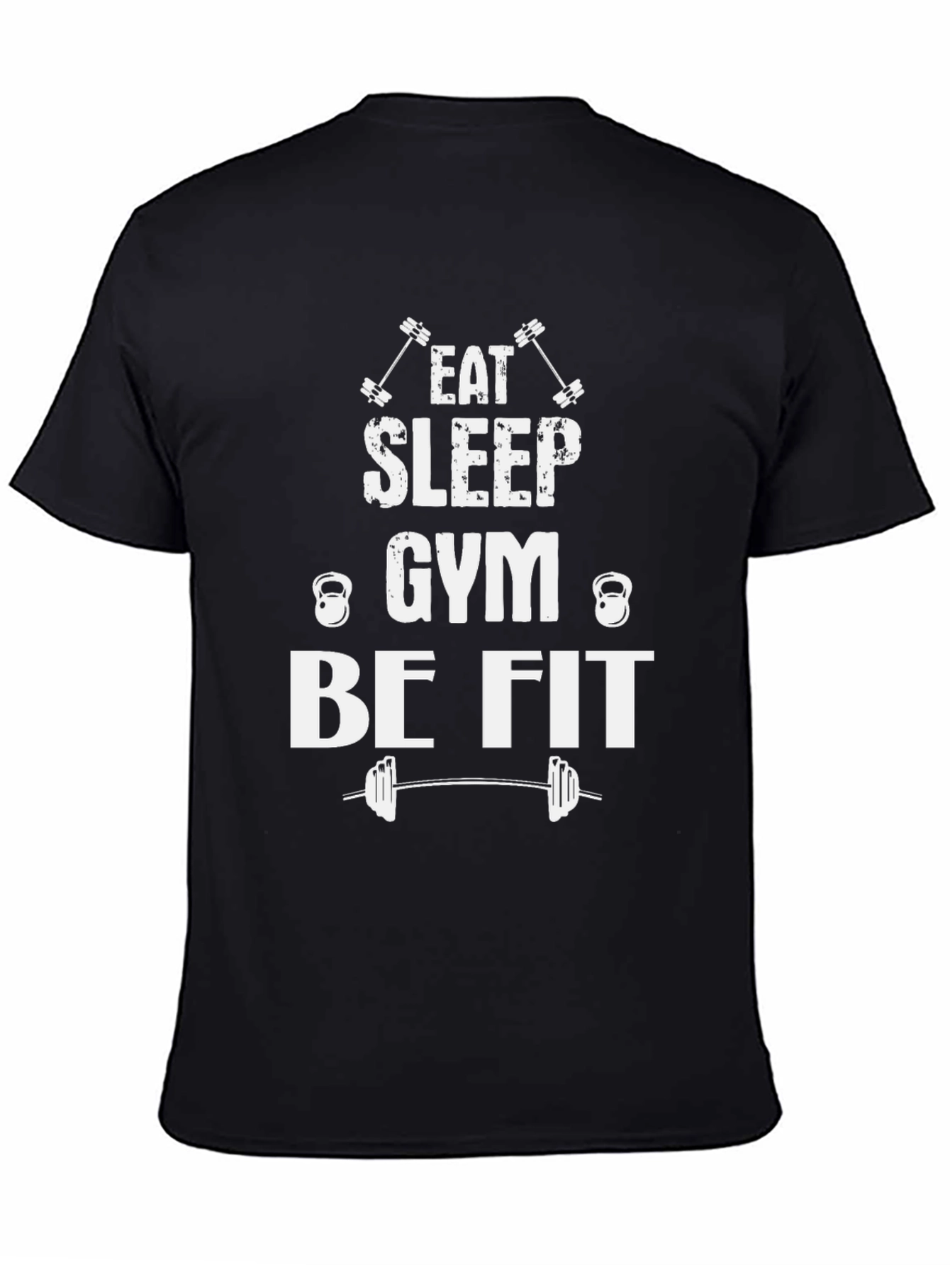 Black Eat Sleep Gym Be Fit T-Shirt view 4