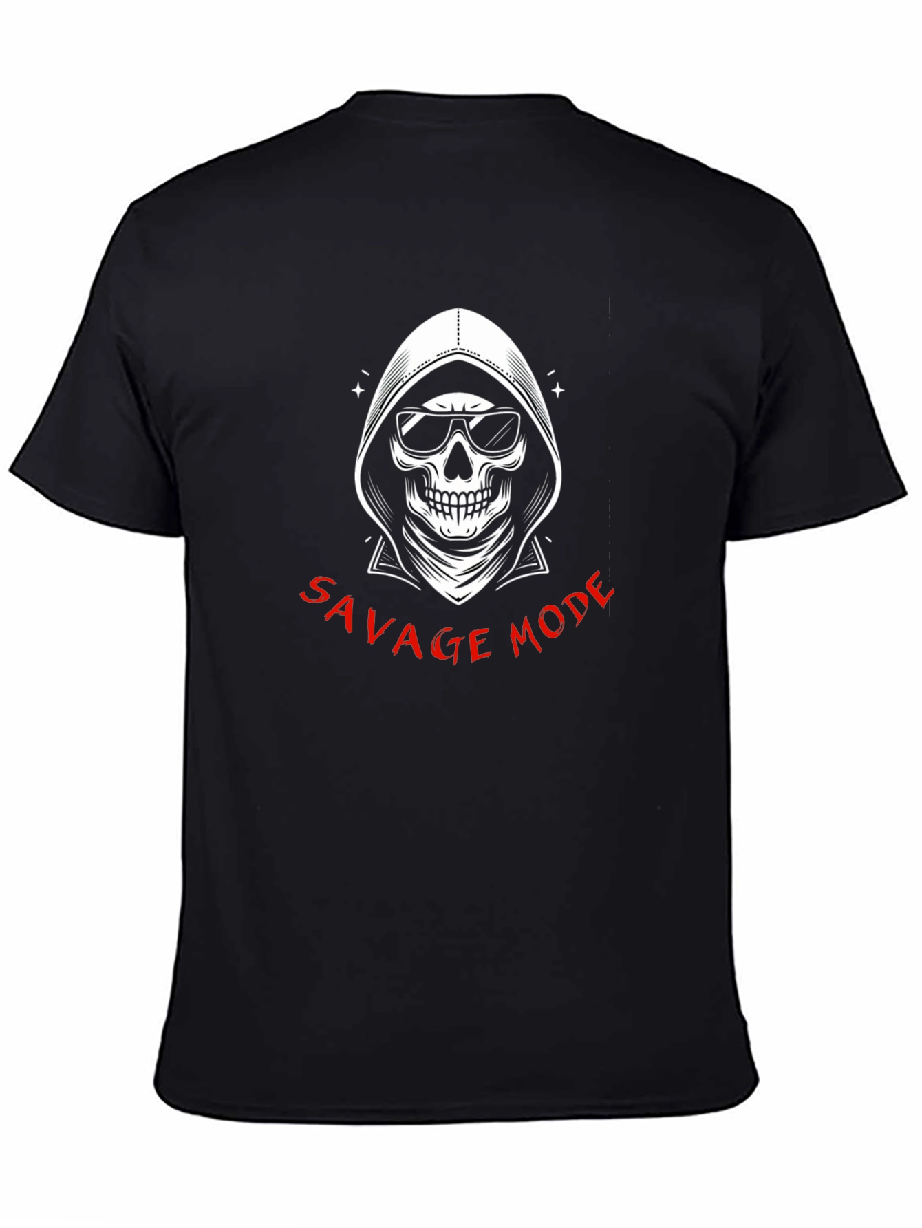 Black Savage Mode Skull Graphic Tee - Edgy Fashion view 4
