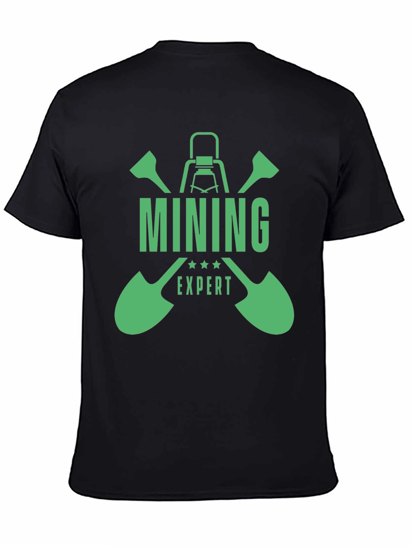 Black Mining Expert Graphic T-Shirt - Black view 4