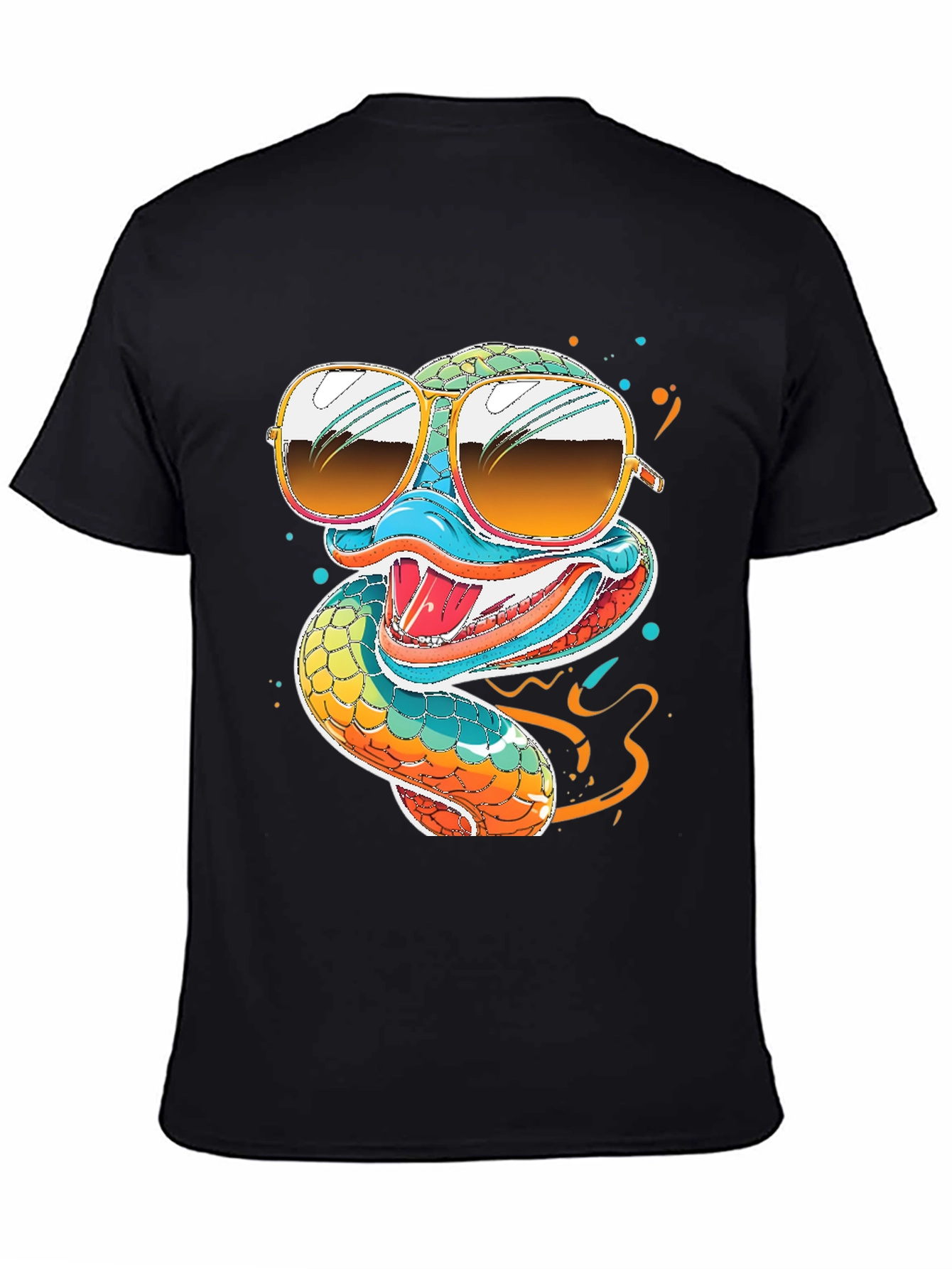 Black Cool Snake T-Shirt view 4