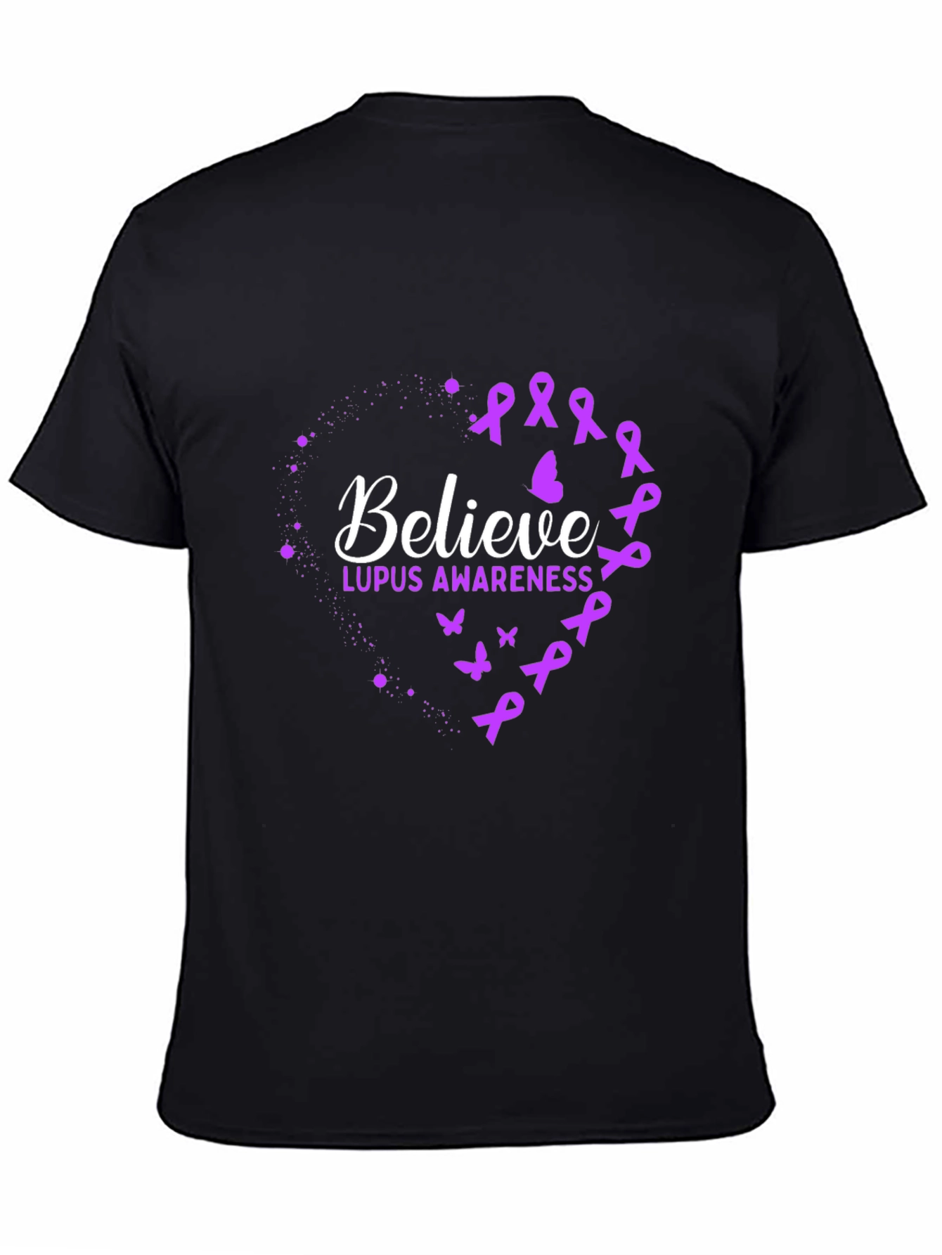 Black Believe Lupus Awareness T-Shirt - Unisex view 4
