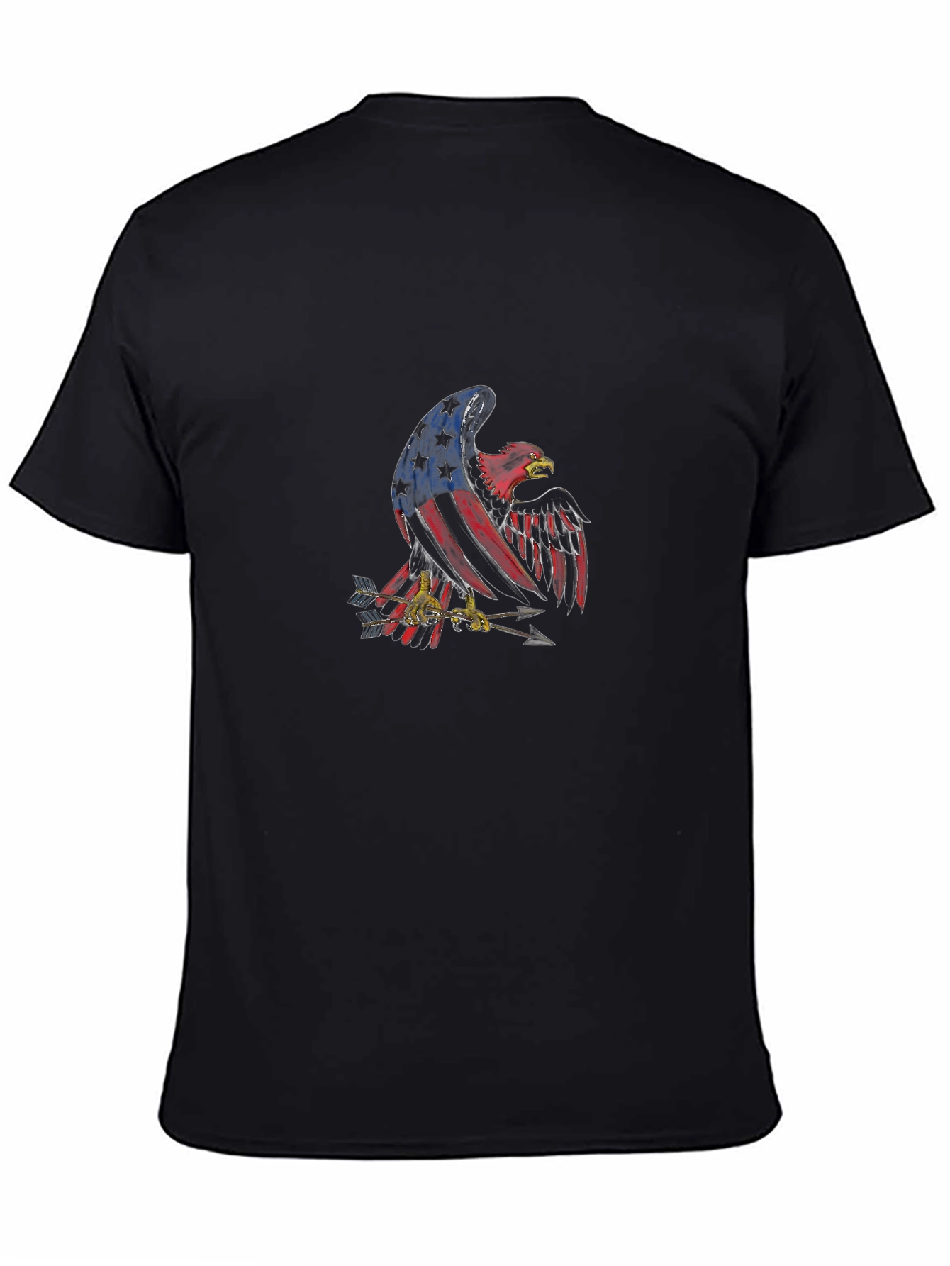 Black American Eagle Graphic T-Shirt - Patriotic Style view 4