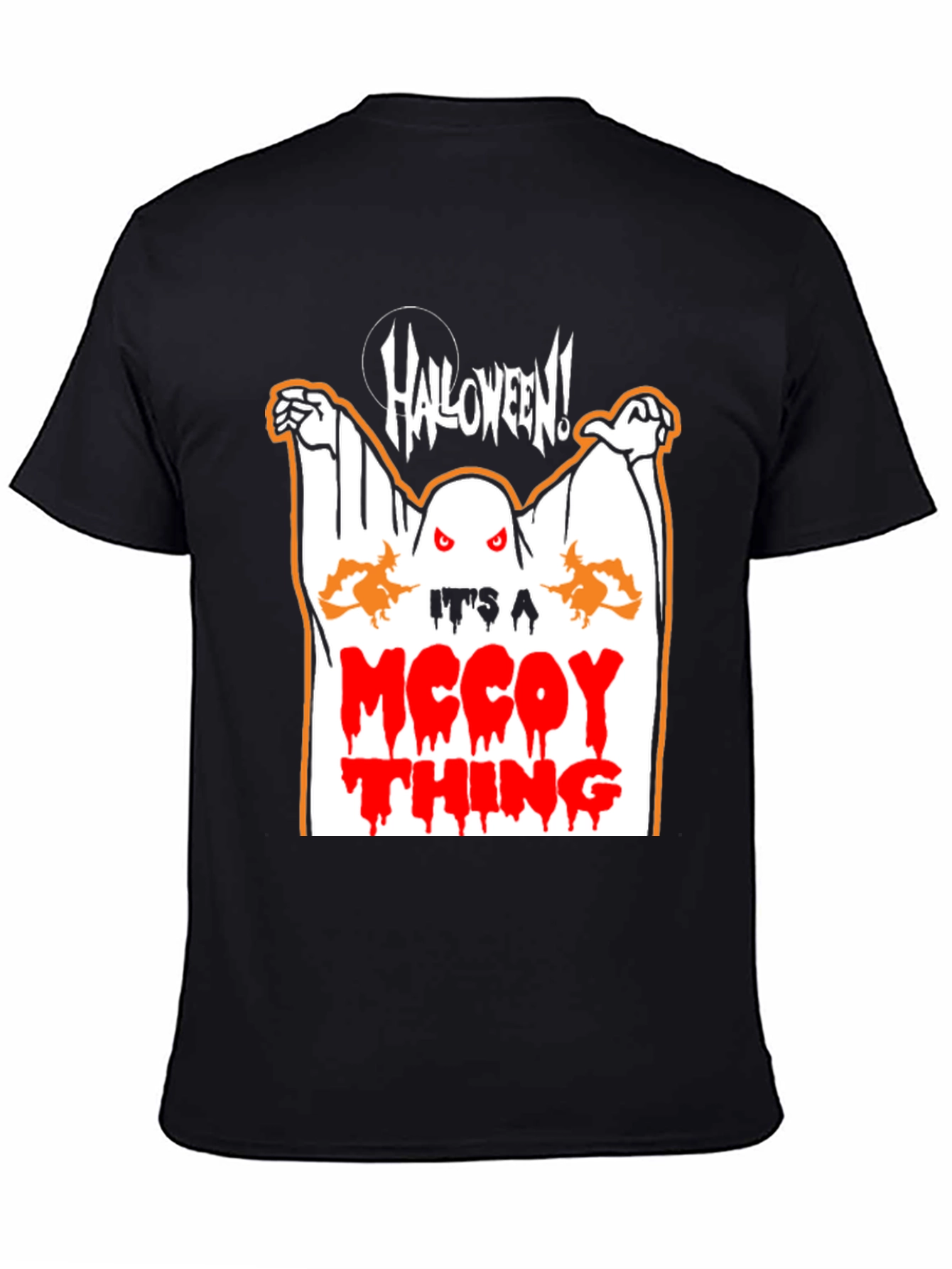 Black Halloween McCoy Thing Ghost Graphic T-Shirt view 4