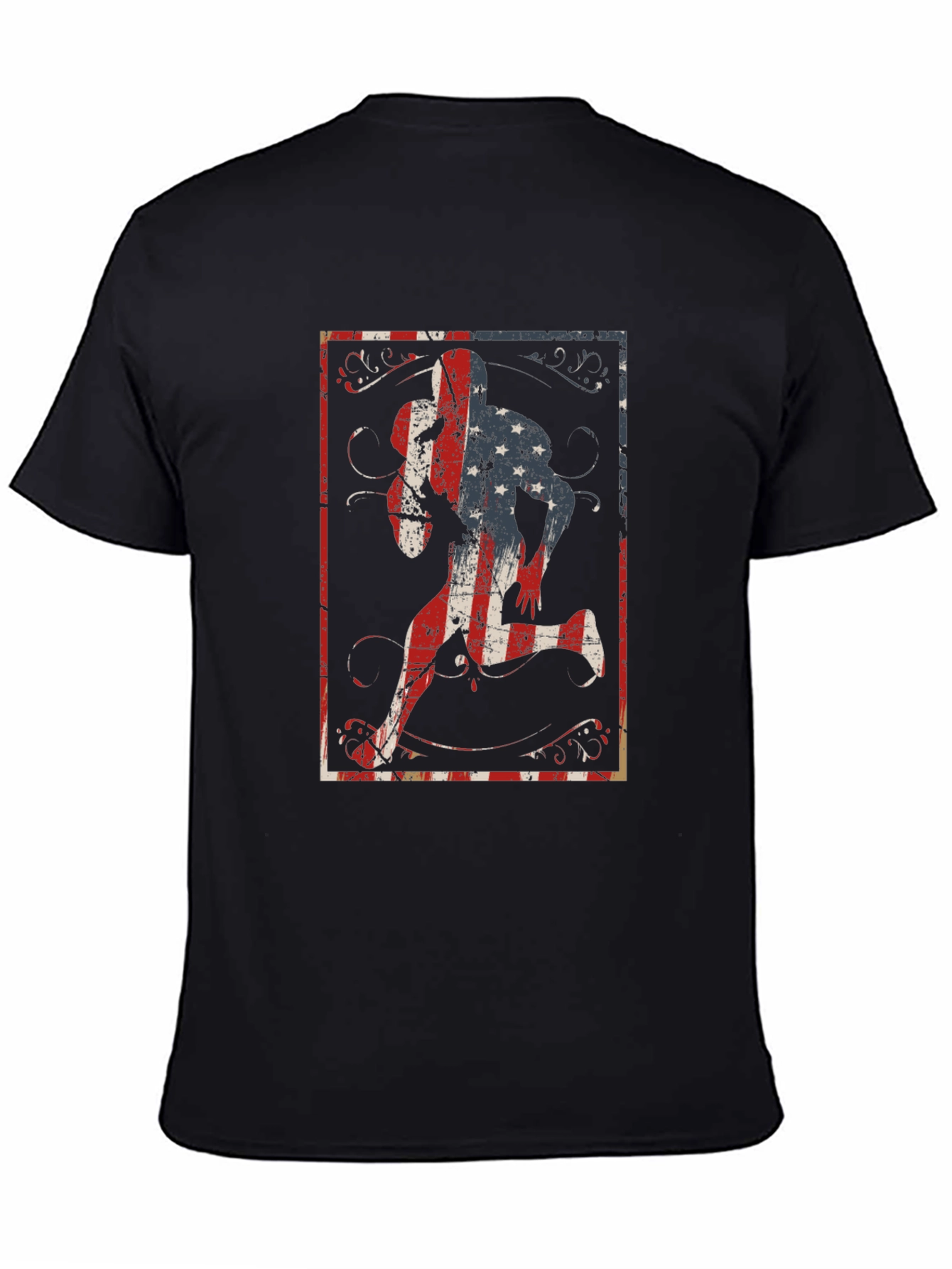 Black American Football Player Graphic Tee view 4