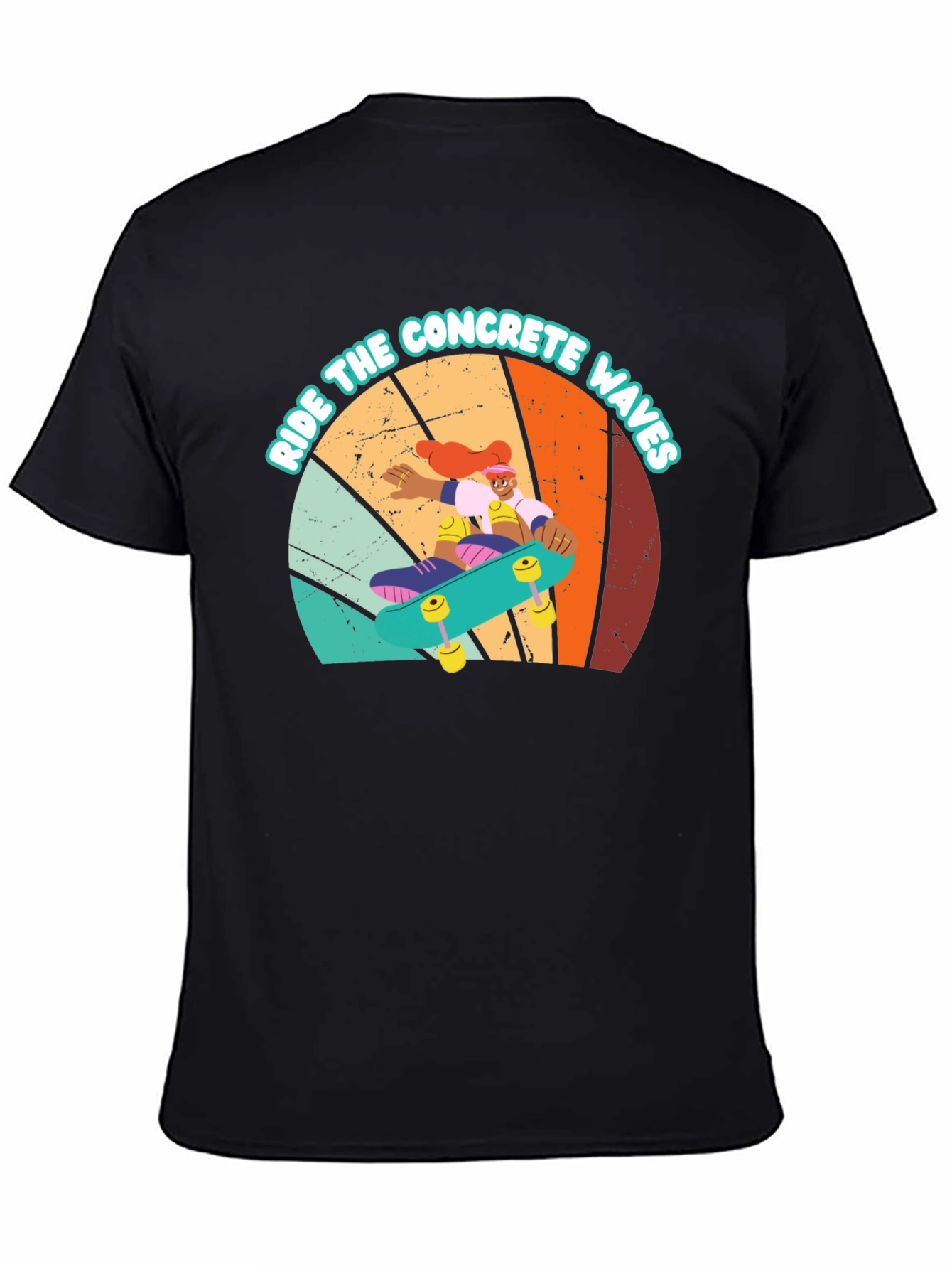 Black Ride Concrete Waves Black Graphic Tee view 4