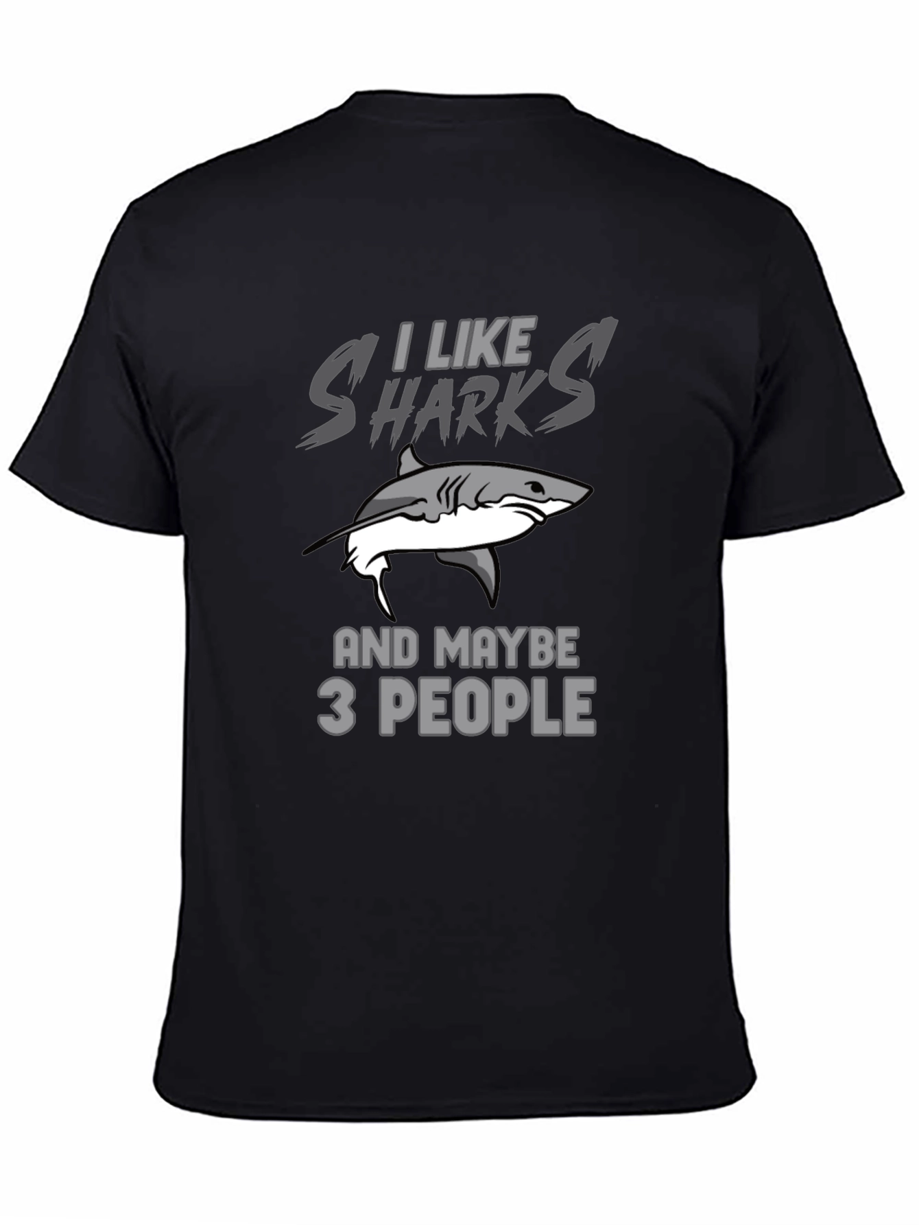 Black I Like Sharks T-Shirt Funny Shark Lover Gift view 4