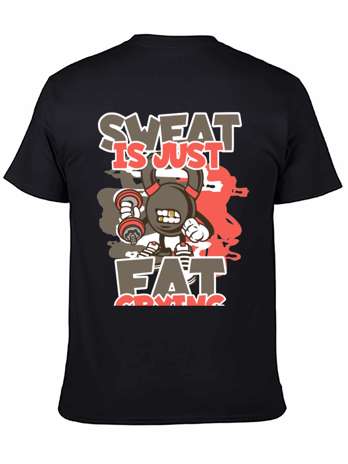 Black Sweat is Just Fat Crying Graphic T-Shirt view 4