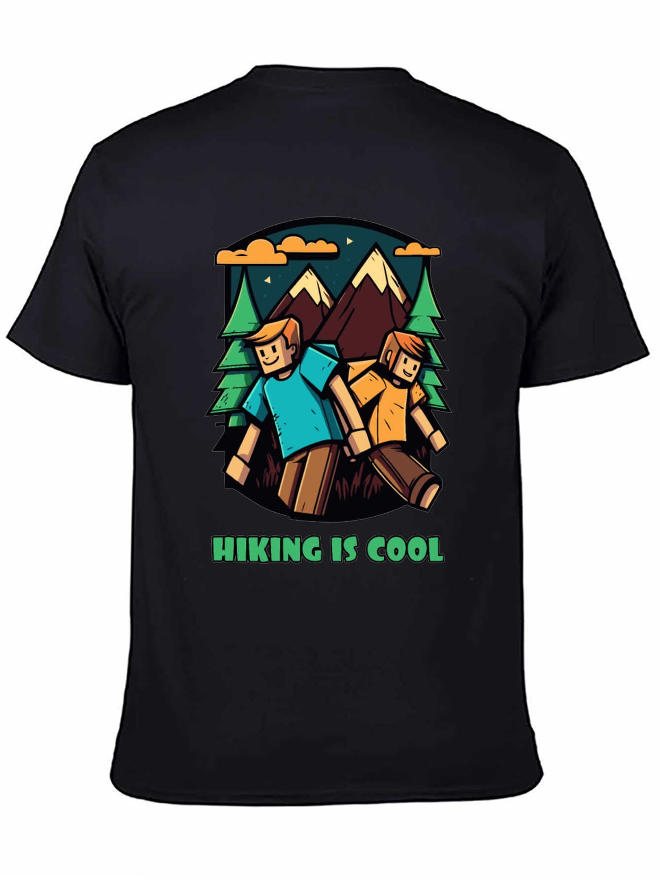 Black Hiking is Cool Graphic T-Shirt view 4