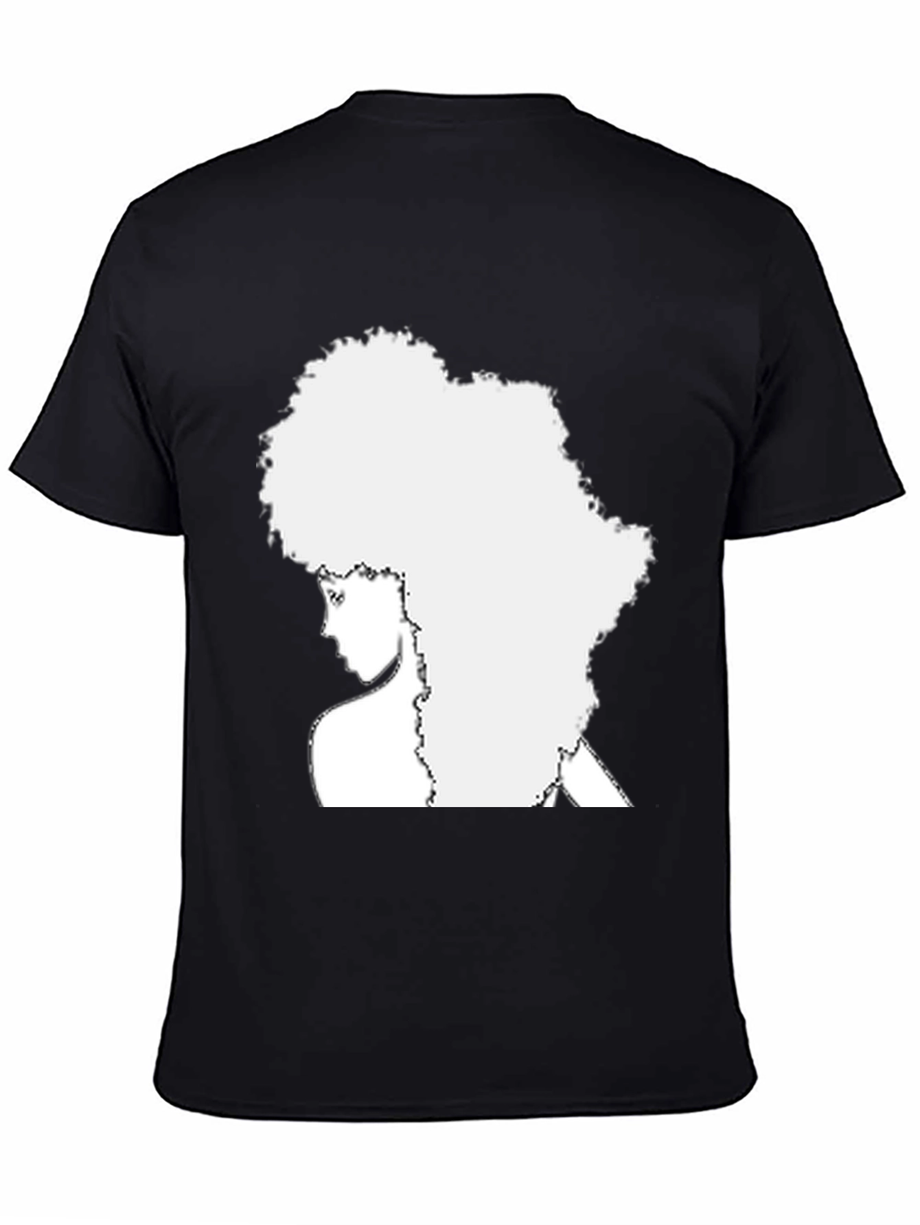 Black Afro Silhouette Tee - Black Unisex Shirt view 4