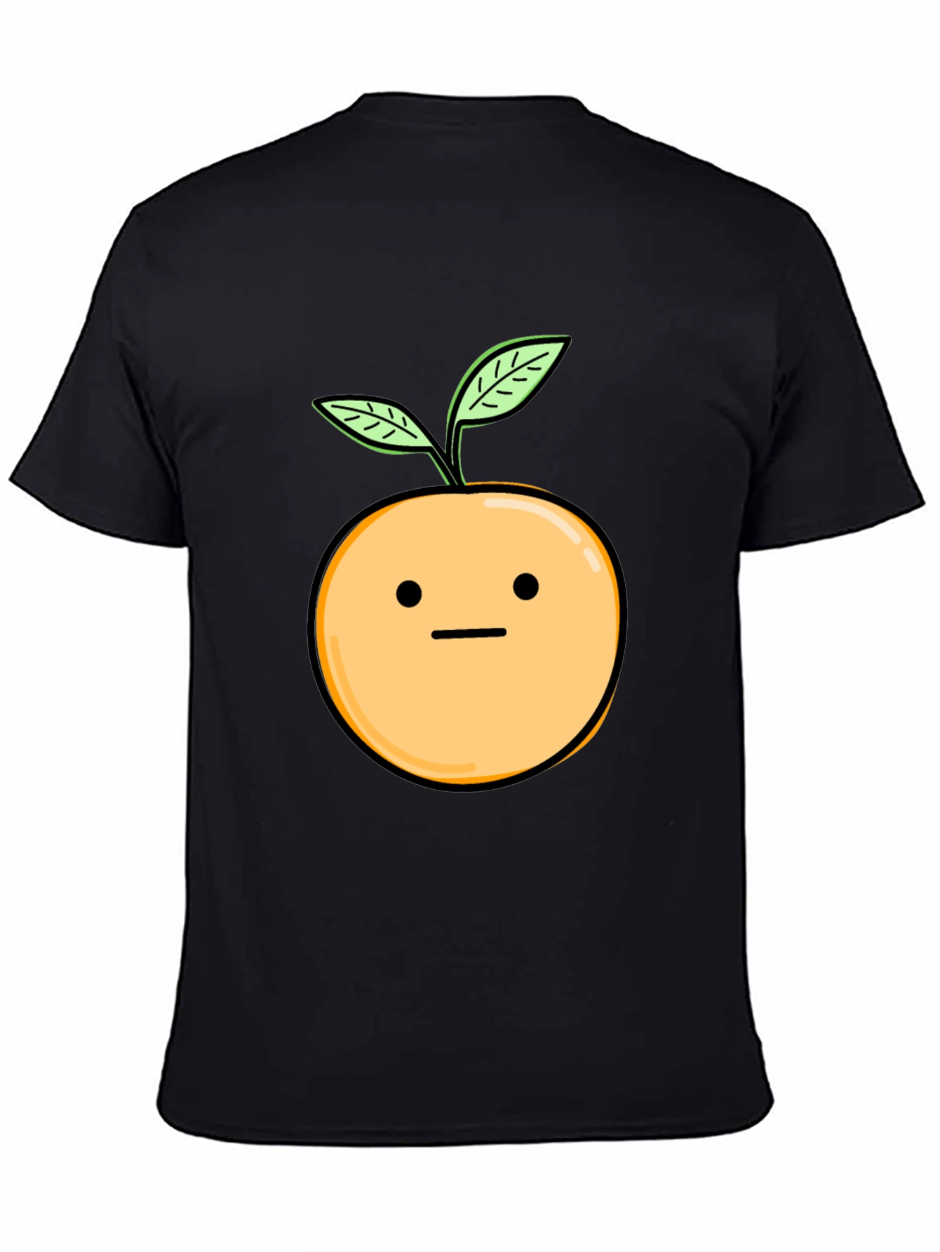 Black Funny Orange Plant T-Shirt view 4