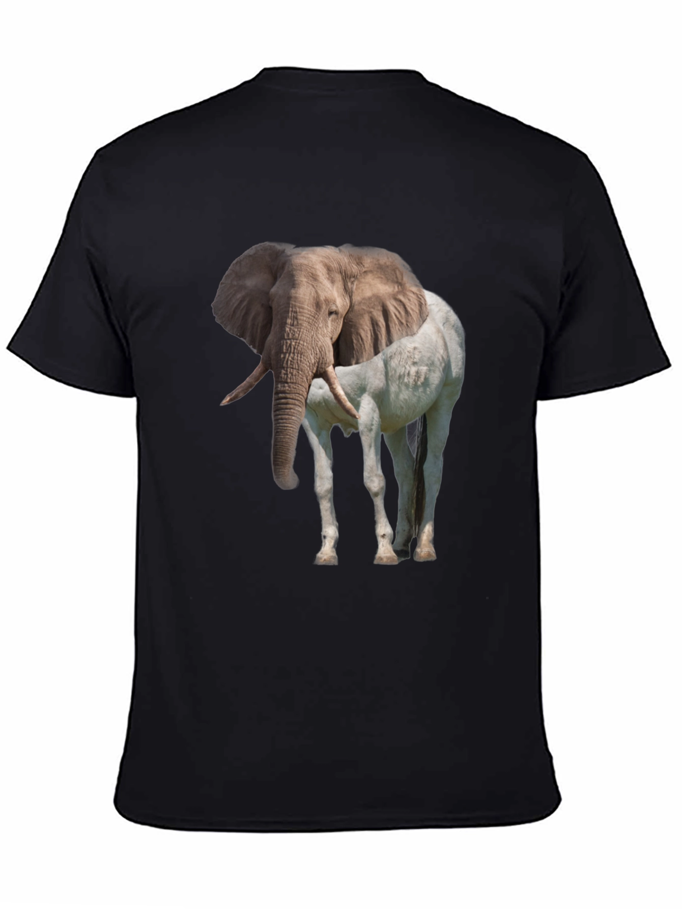 Black Elephant Horse Graphic Tee view 4