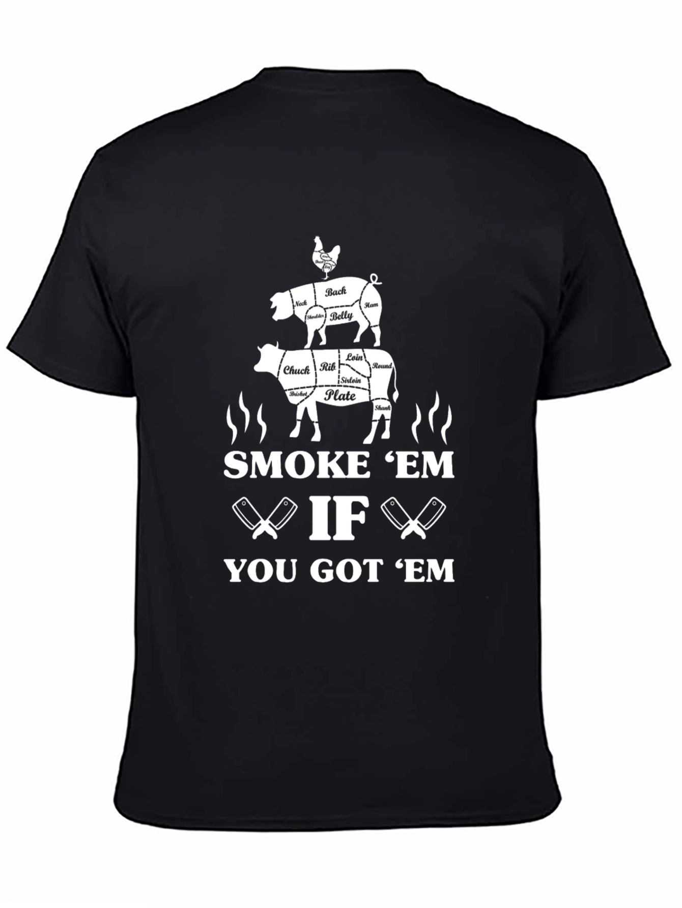Black Smoke 'Em T-Shirt - BBQ Lover view 4