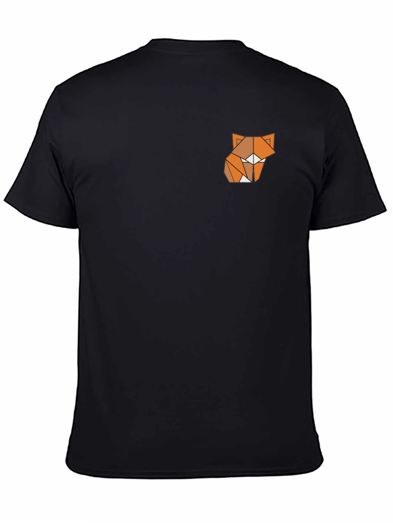 Black Modern Fox Graphic Black Tee view 4