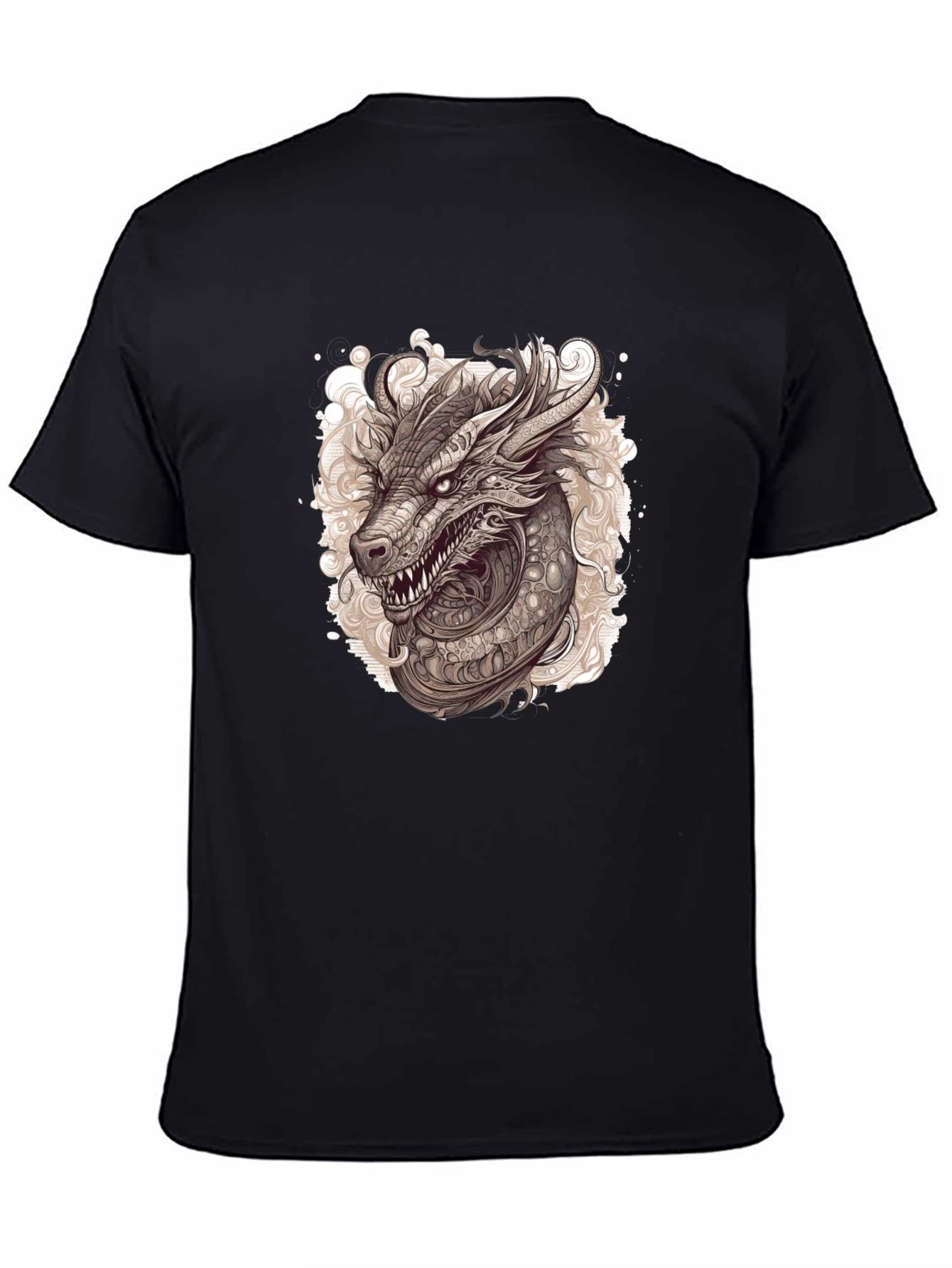 Black Dragon Graphic Tee - Stylish Black Cotton Blend view 4
