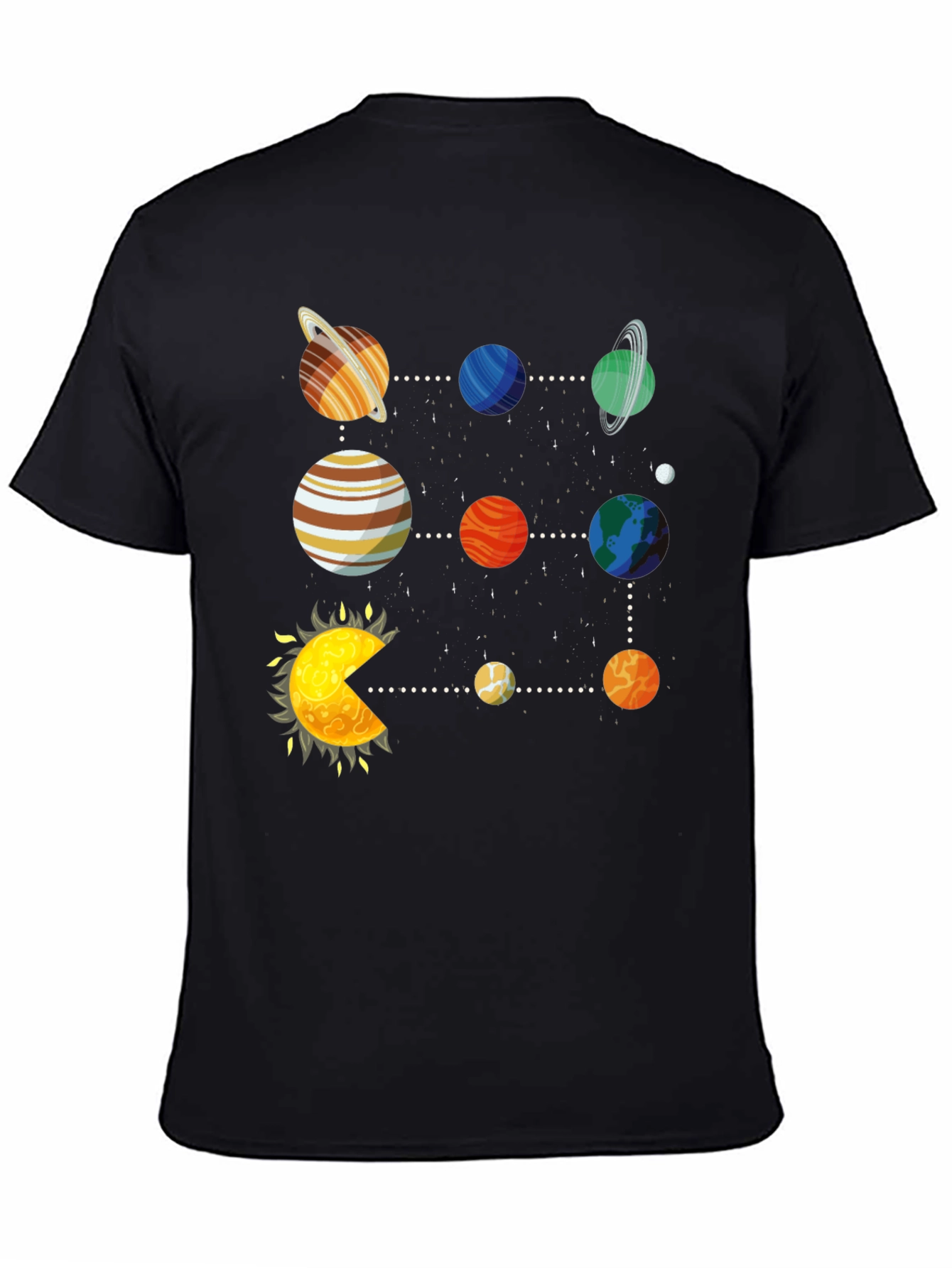 Black Solar System Graphic T-Shirt view 4