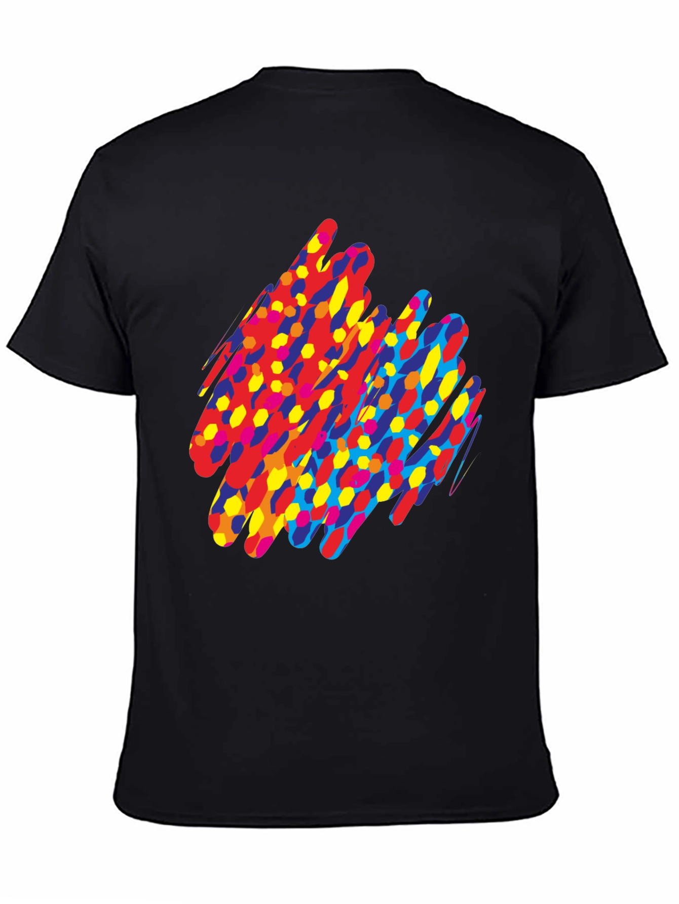 Black Abstract Graphic Print Black T-Shirt view 4