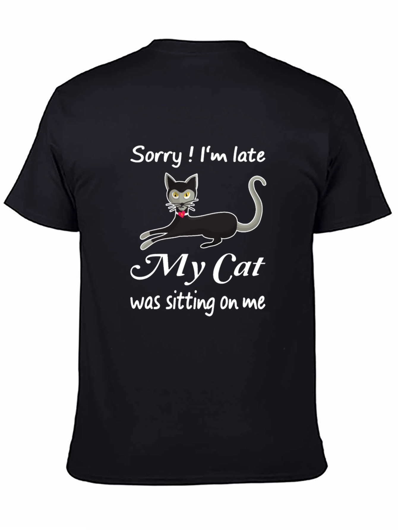 Black Funny 'My Cat' Graphic T-Shirt view 4