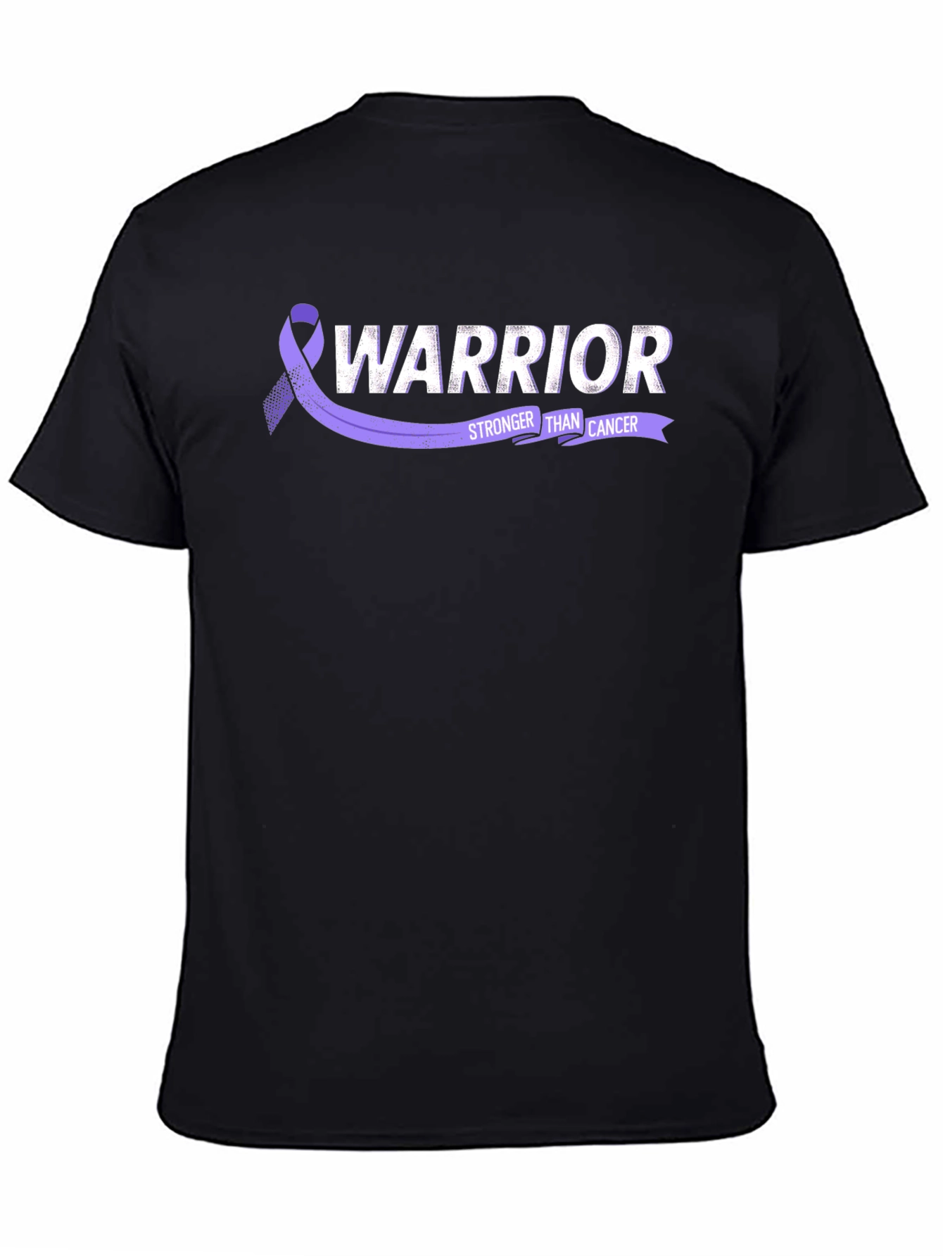 Black Warrior Stronger Than Cancer Ribbon T-Shirt view 4