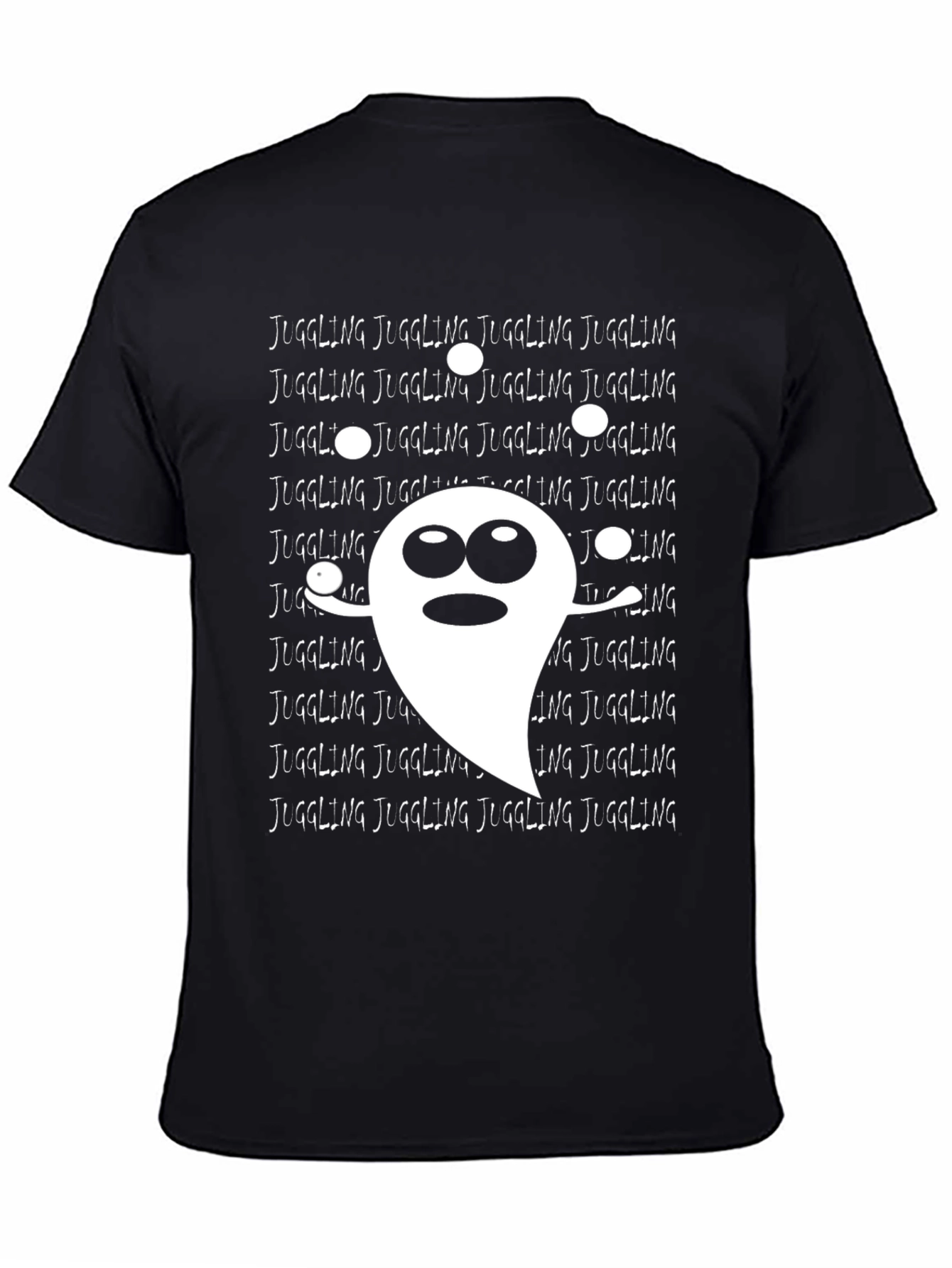 Black Juggling Ghost T-Shirt - Spooky Fun! view 4