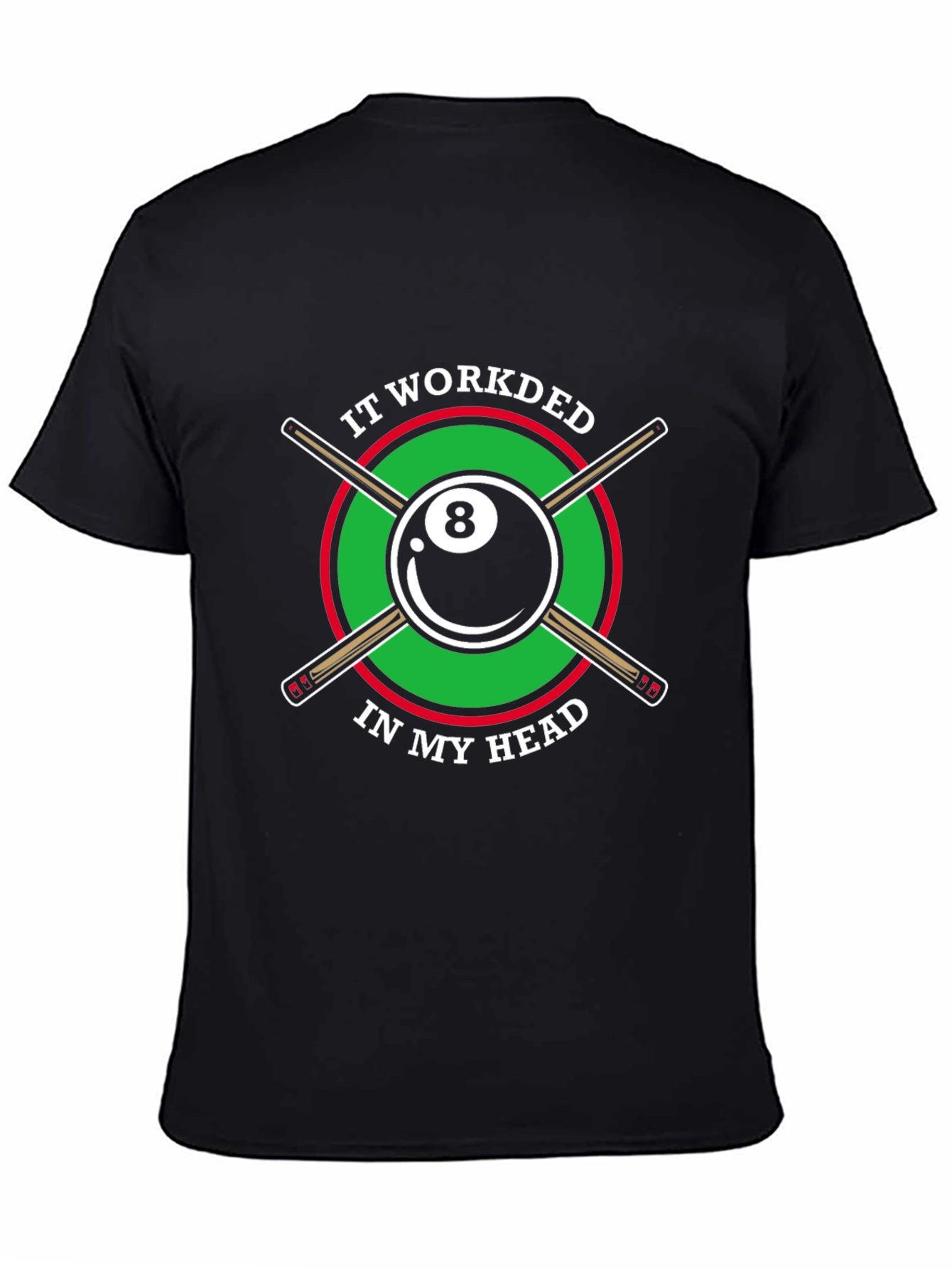 Black Billiards 8 Ball T-Shirt Funny Graphic Tee view 4