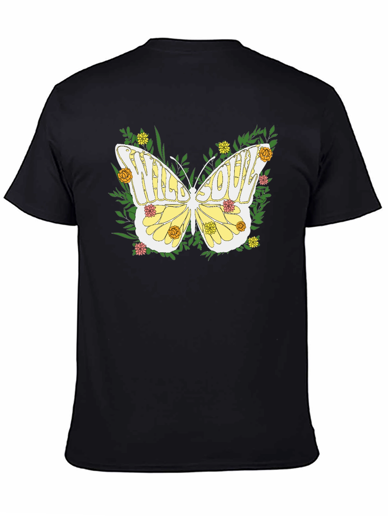 Black Wild Soul Butterfly Graphic Tee - Nature Inspired Comfort view 4