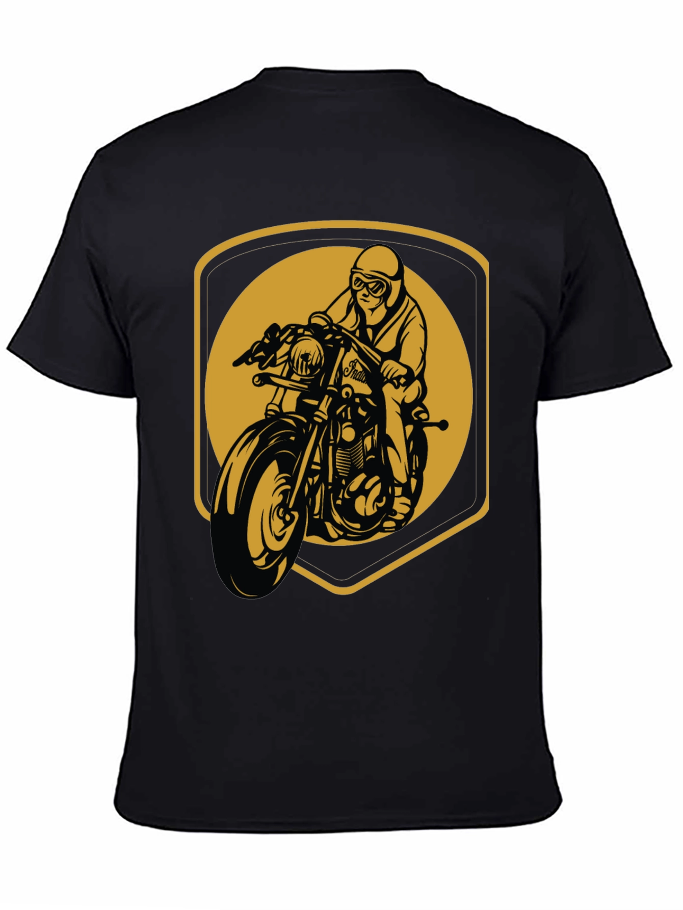 Black Motorcycle Rider Graphic T-Shirt - Vintage Style view 4
