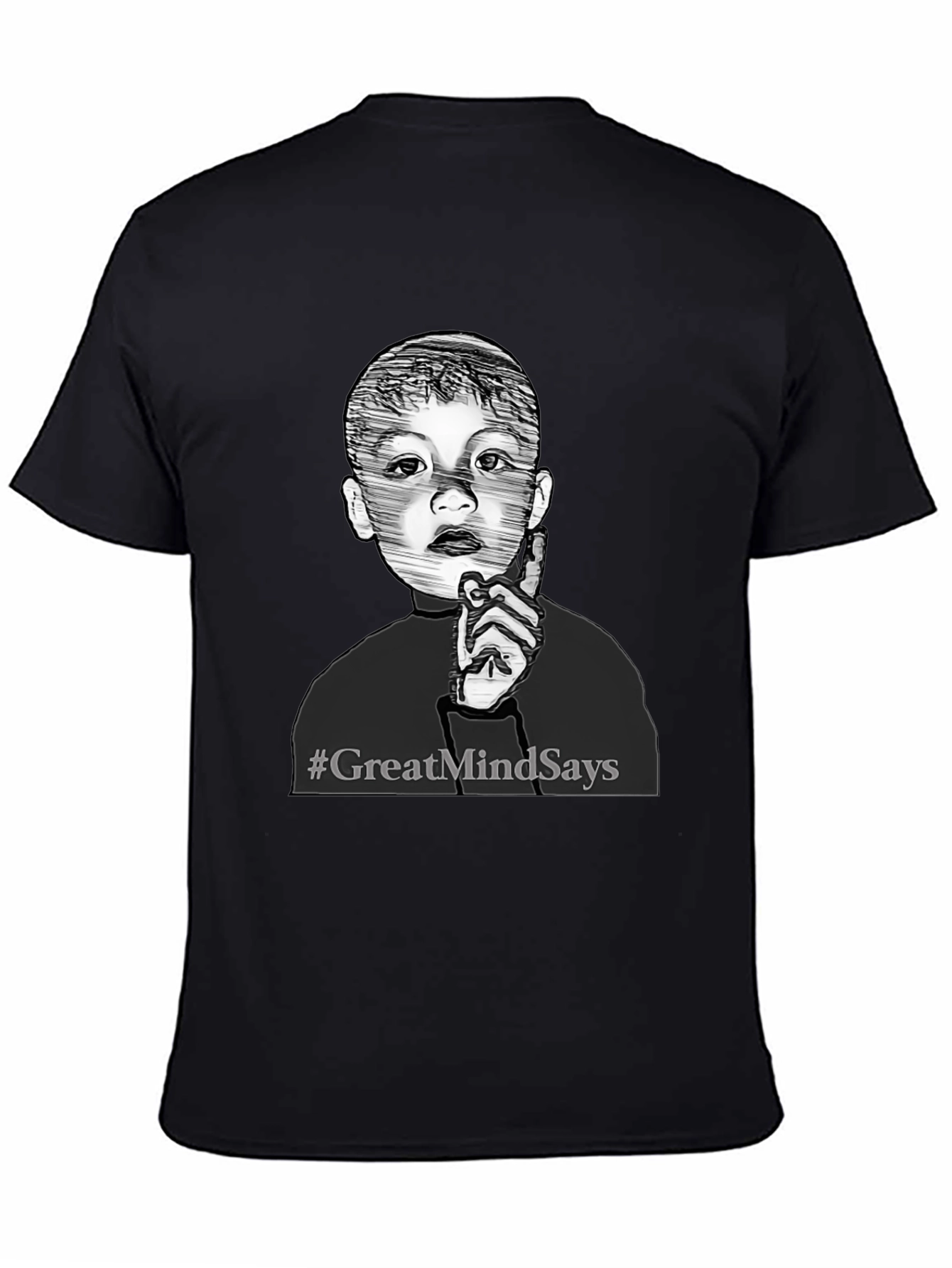 Black Great Mind Says Graphic Tee - Stylish Black T-Shirt view 4