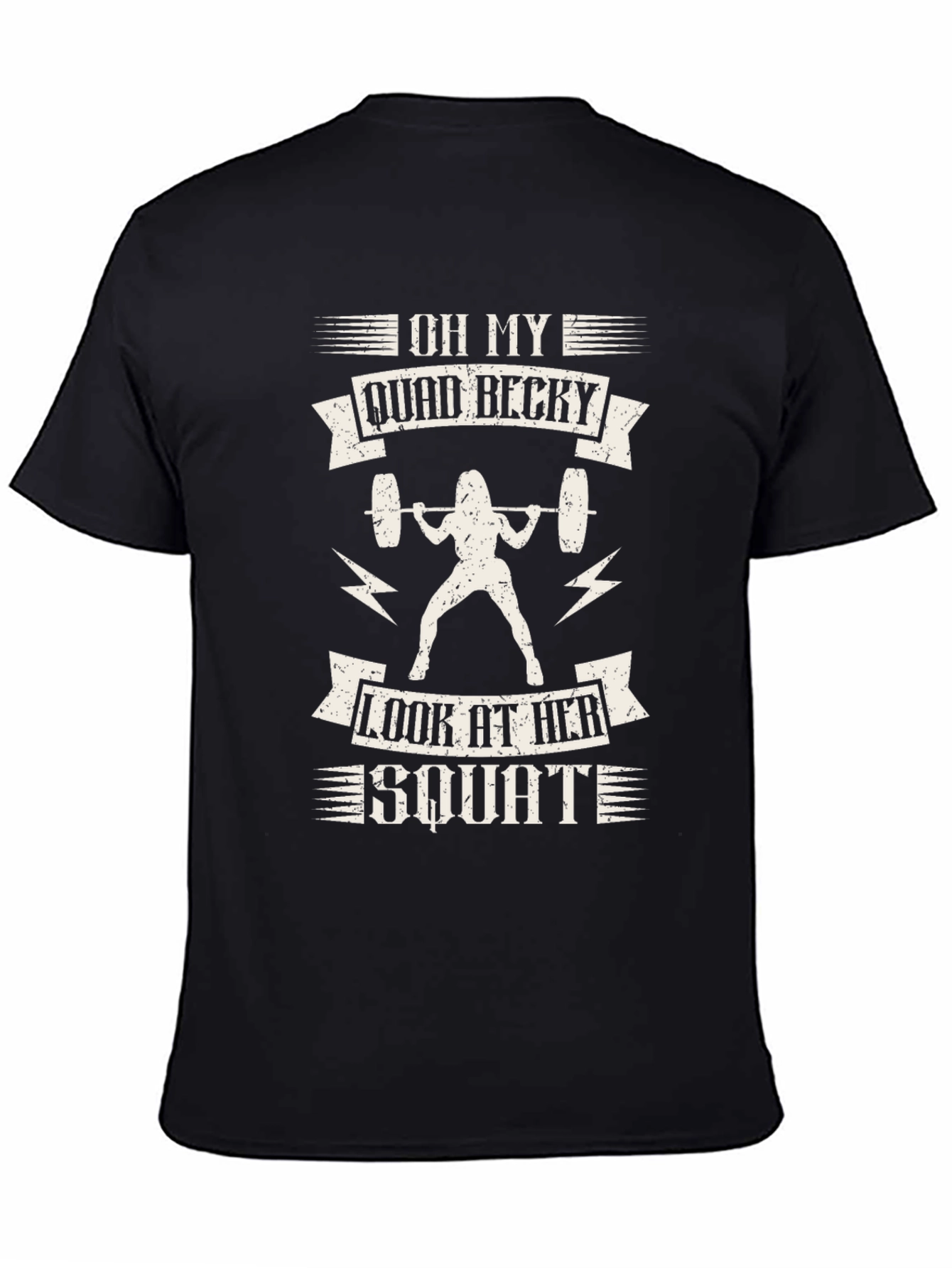 Black Oh My Quad Becky Women's Squat T-Shirt view 4